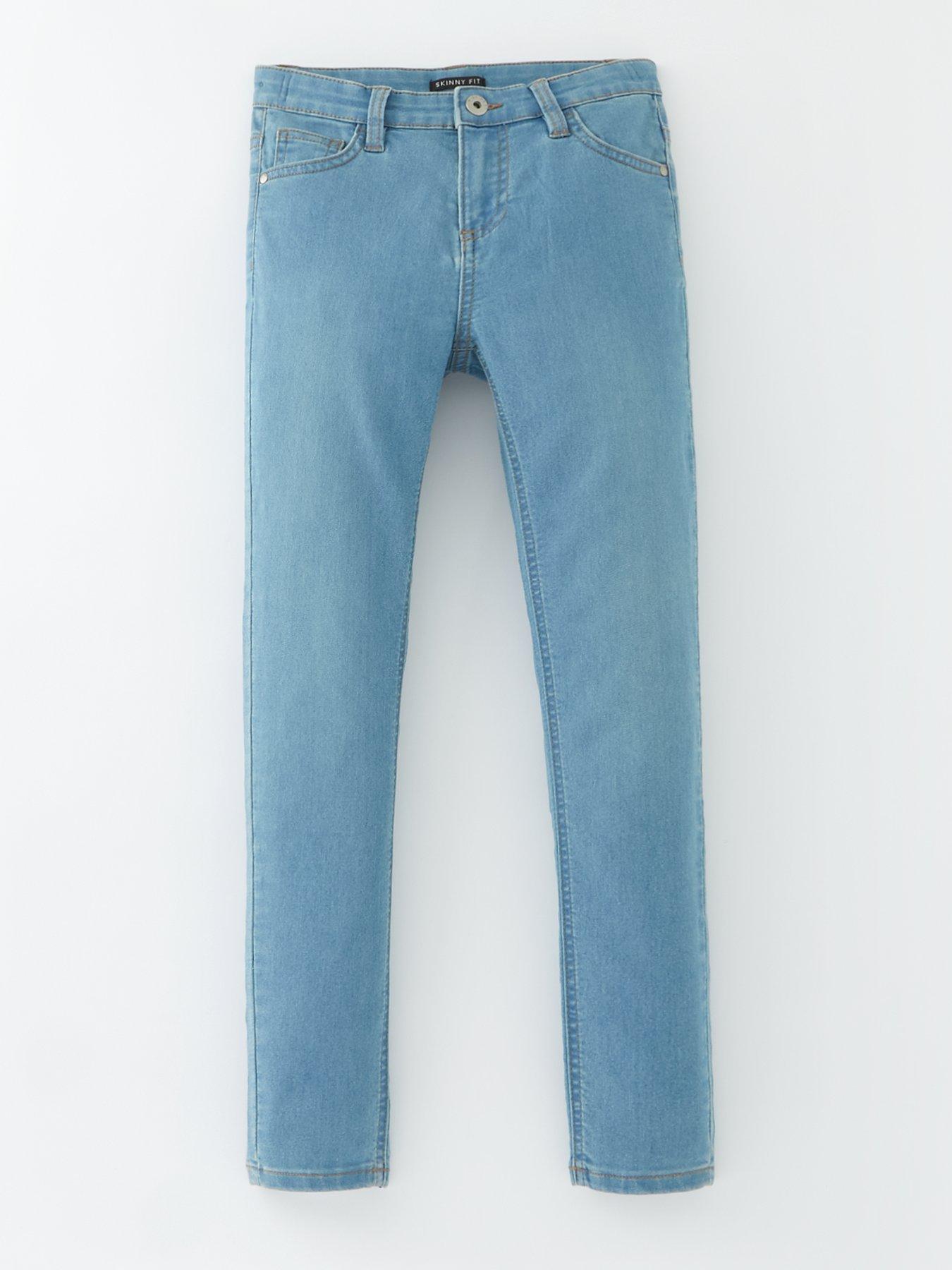 Girls Ripped Molly Skinny Jeans - Blue