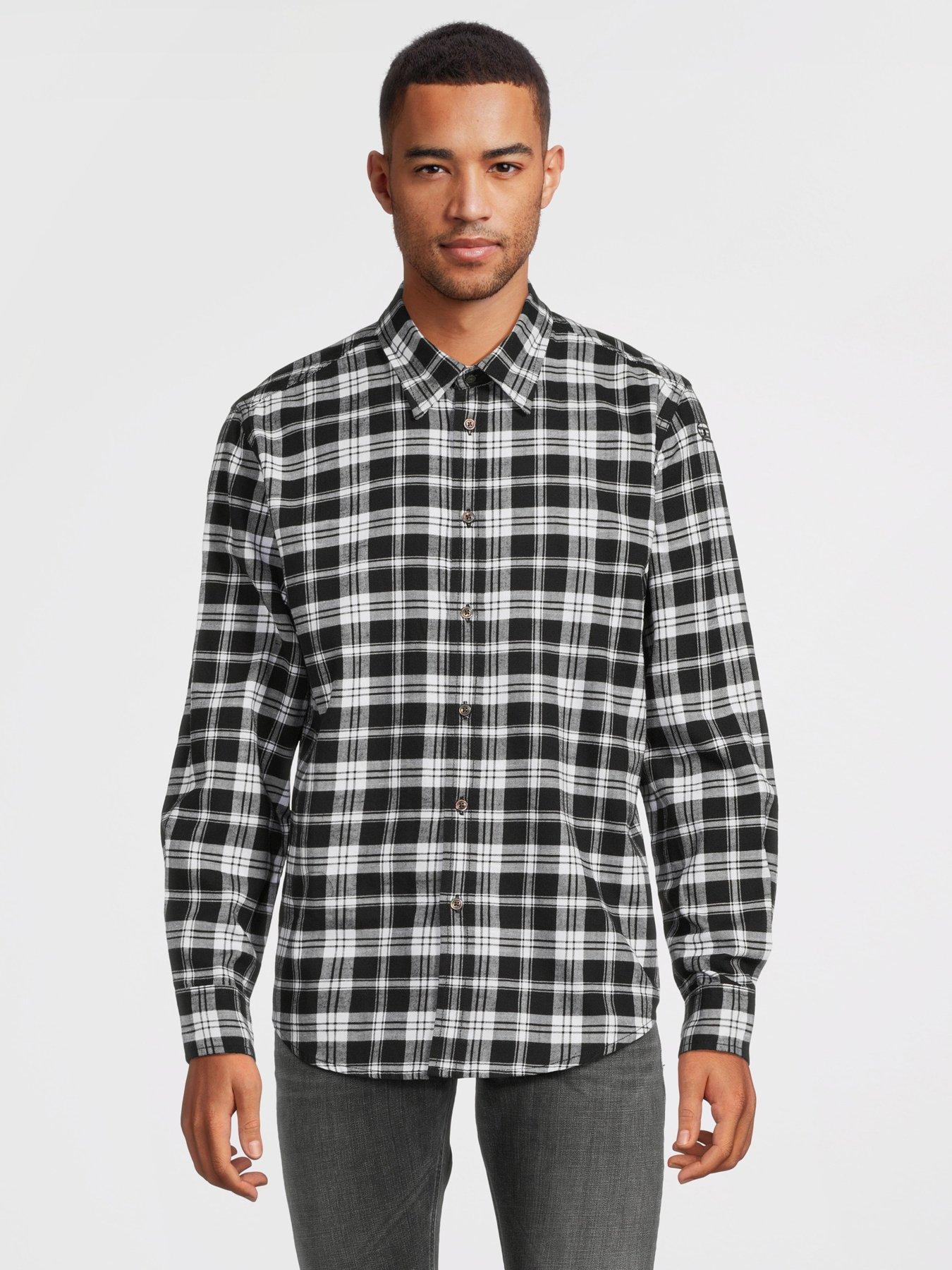 diesel-diesel-regular-fit-flannel-checked-shirt-black