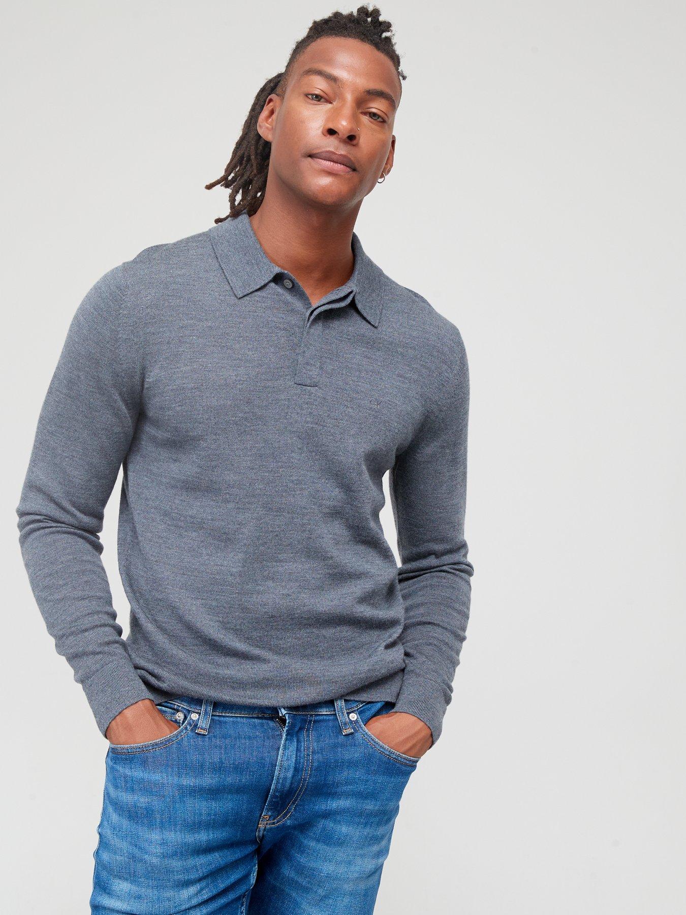 Merino long clearance sleeve polo shirt