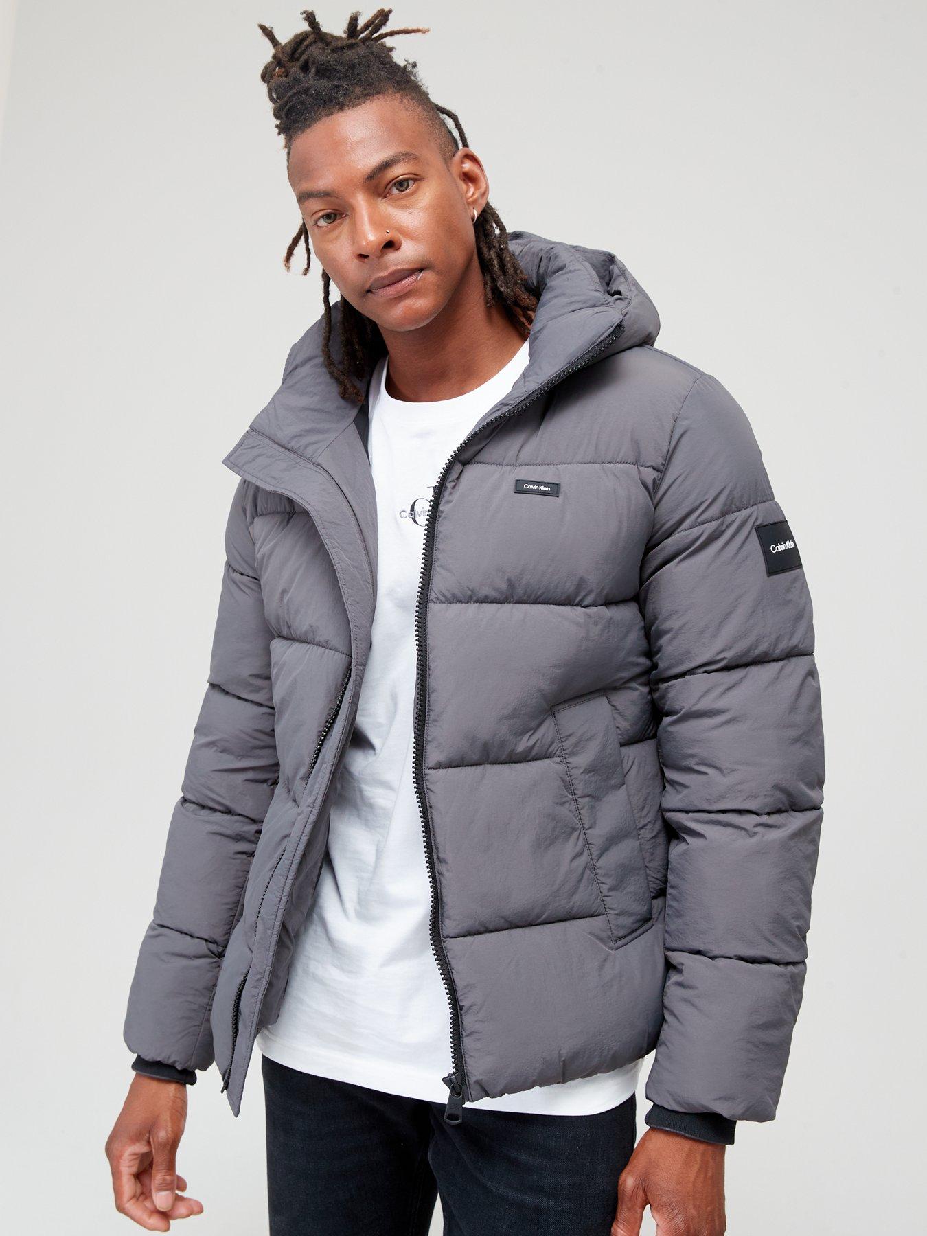 Crinkle Nylon Quilt Jacket Grey