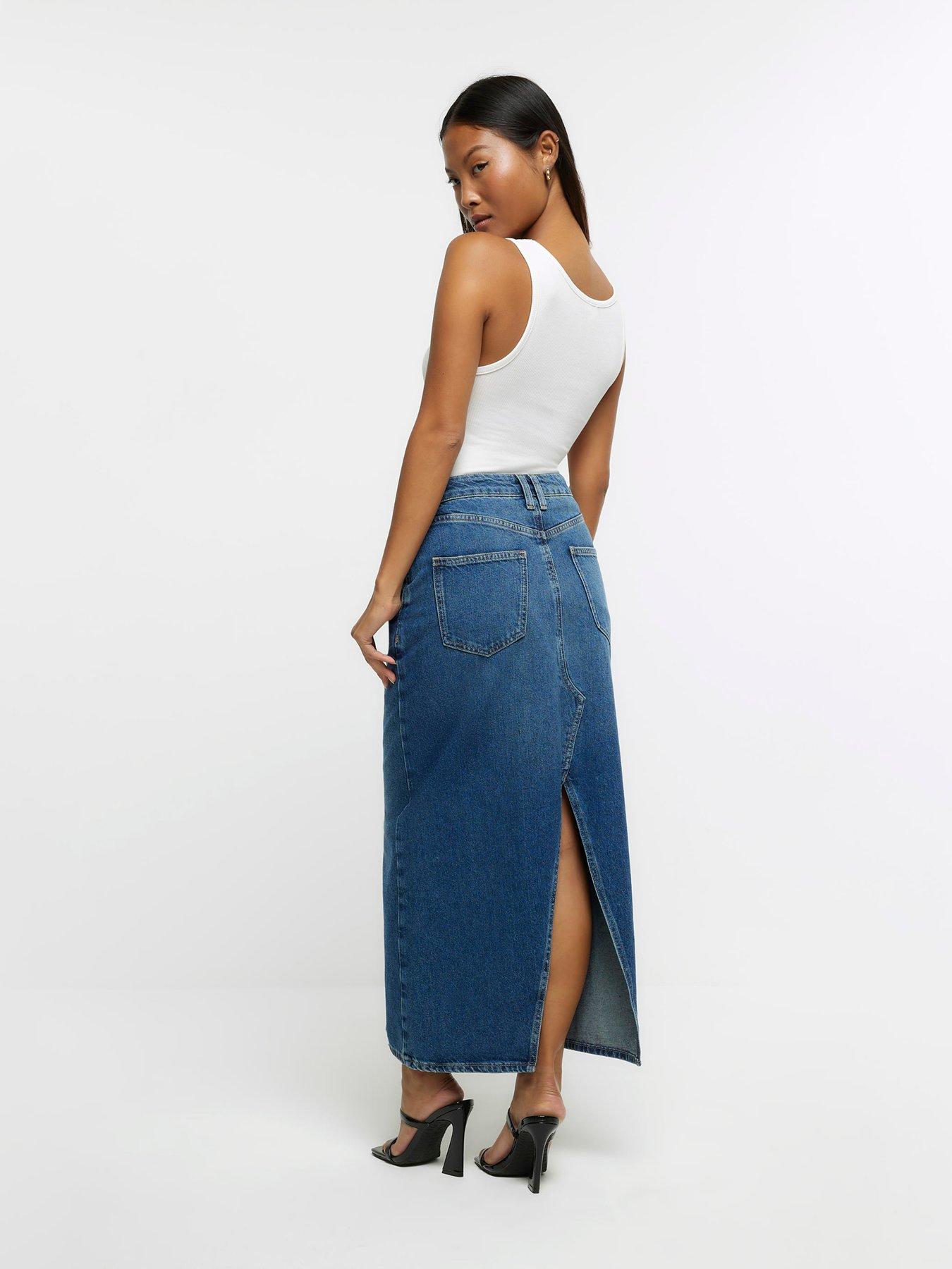 Denim maxi 2025 skirt petite