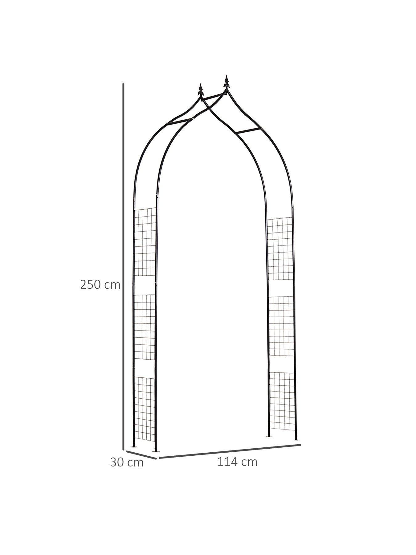 outsunny-steel-frame-backyard-metal-pergola-for-plants-amp-trellis-garden-arch--nbspblackback