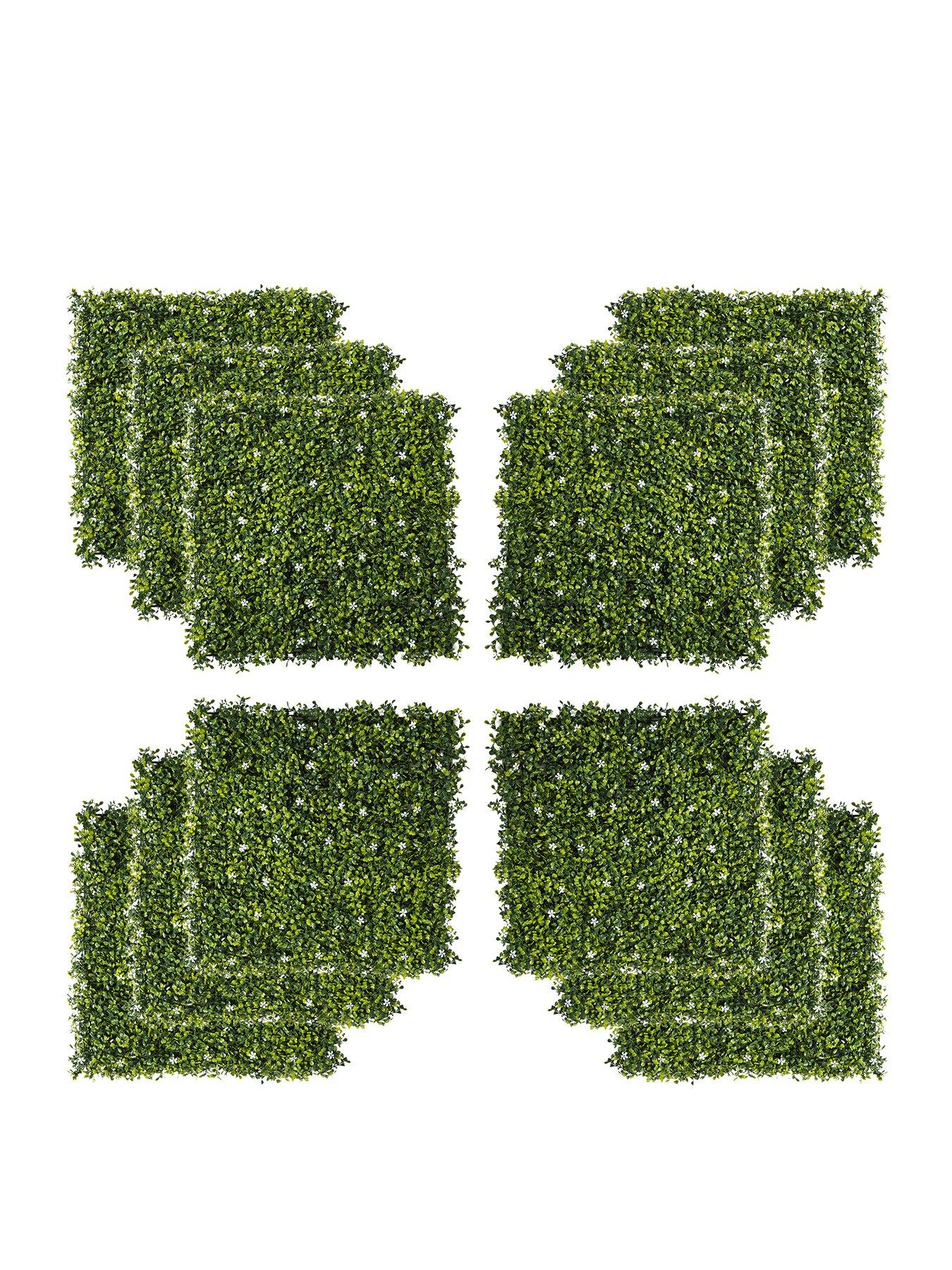 outsunny-12-piece-50cm-x-50cmnbspartificial-boxwood-wall-panel--nbsp-milan-grass-privacy-fence-screen