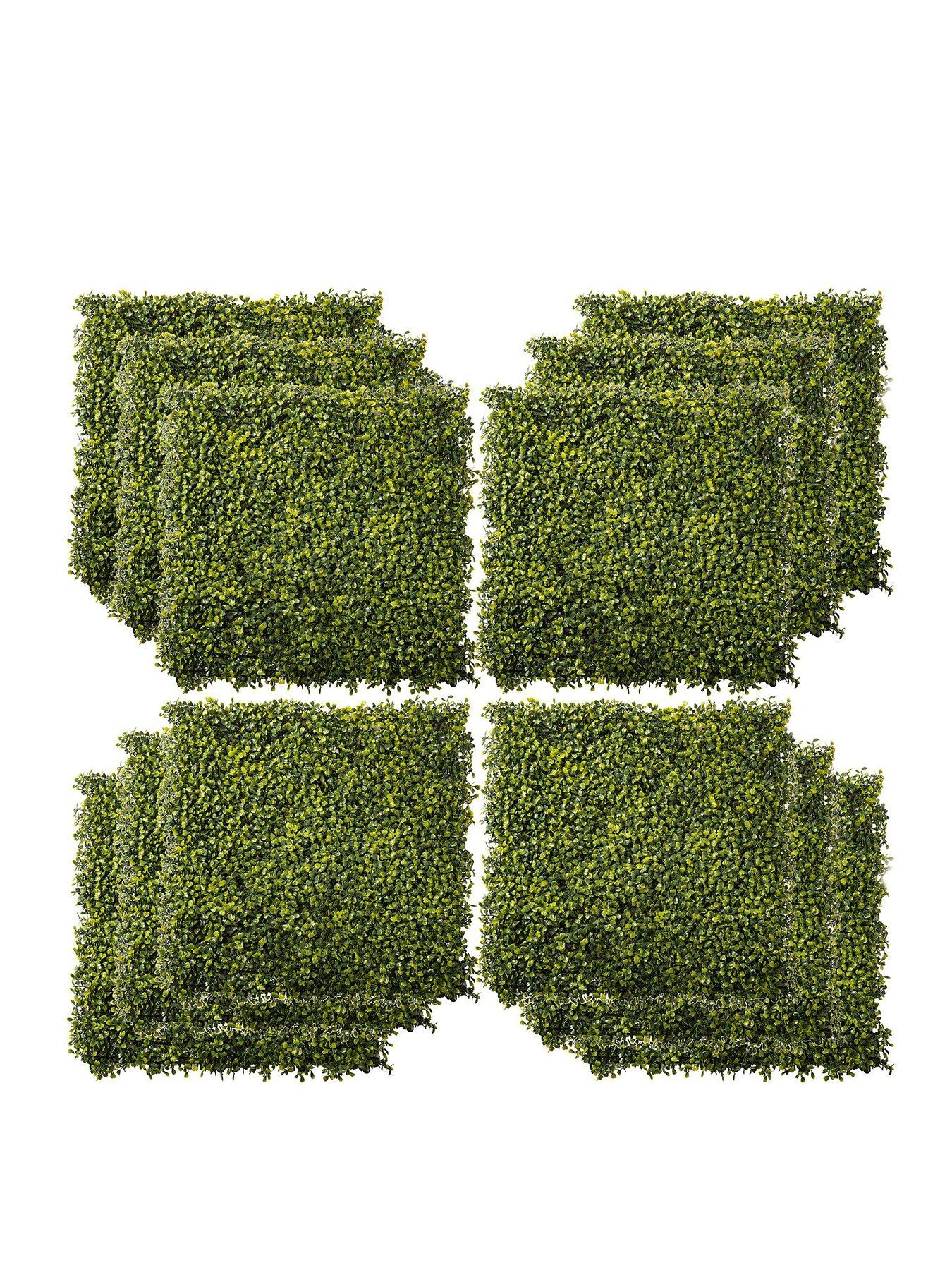 outsunny-12-piece-50-x-50cmnbspartificial-boxwood-wall-panel--nbspmilan-grass-privacy-fence-screenfront