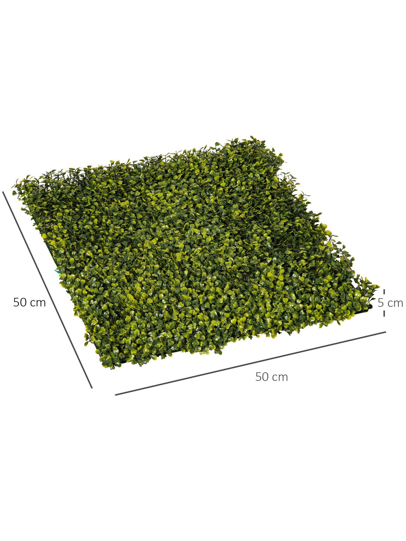 outsunny-12-piece-50-x-50cmnbspartificial-boxwood-wall-panel--nbspmilan-grass-privacy-fence-screenstillFront