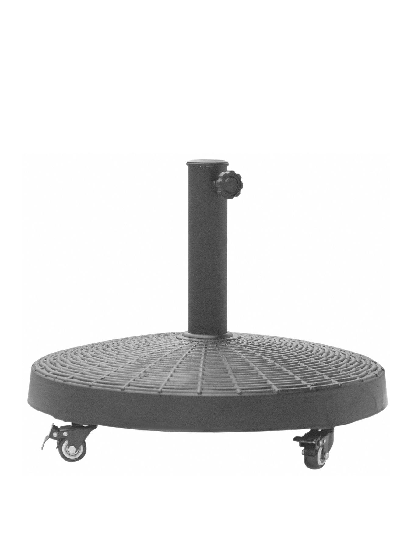 Image 2 of 7 of OutSunny Resin Patio Parasol Base Umbrella Stand, Weight Deck Holder With&nbsp;Wheels -&nbsp;Black