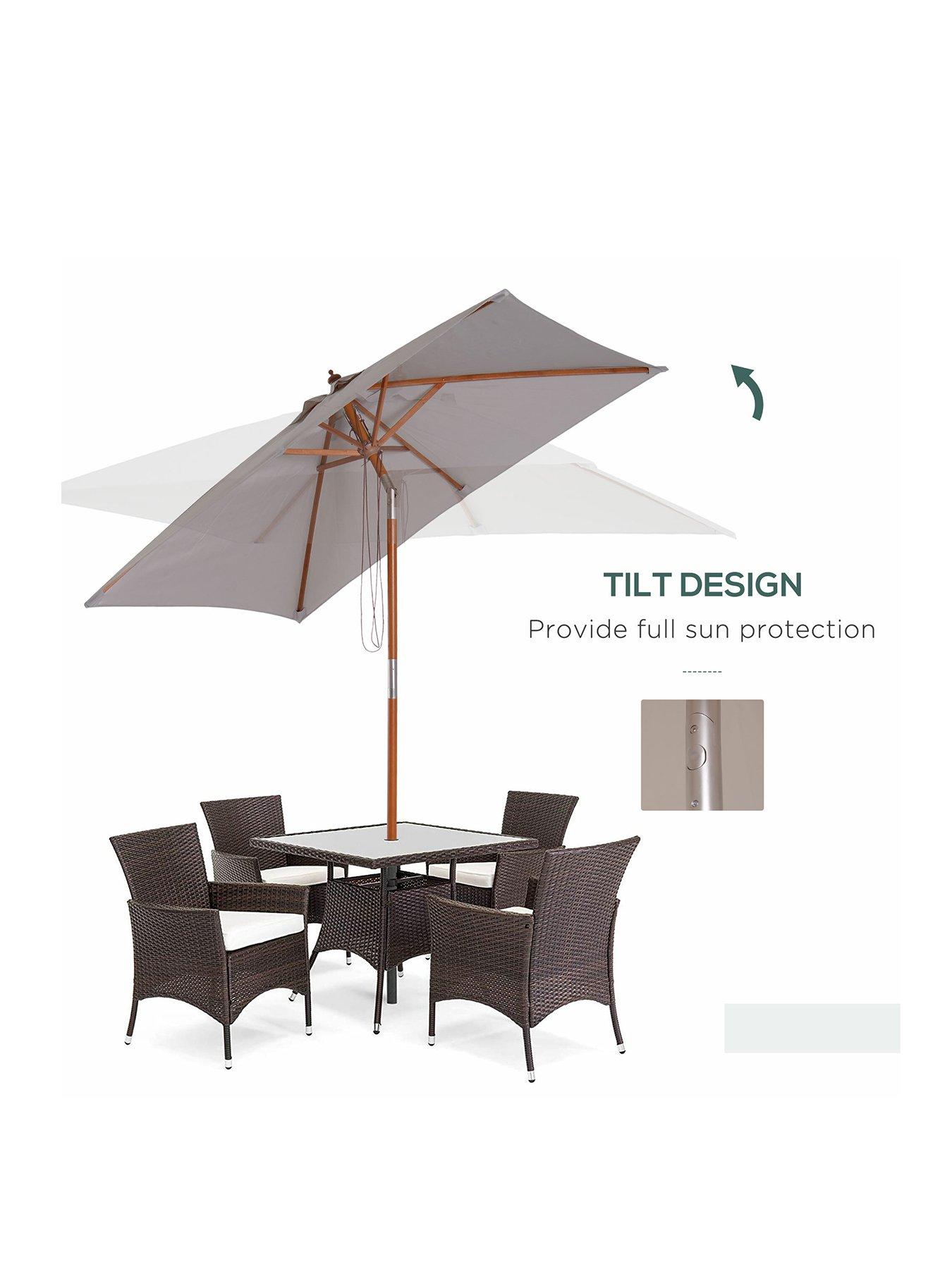 outsunny-patio-umbrella-parasol-6-ribs-wood-bamboo-polyester-greyback