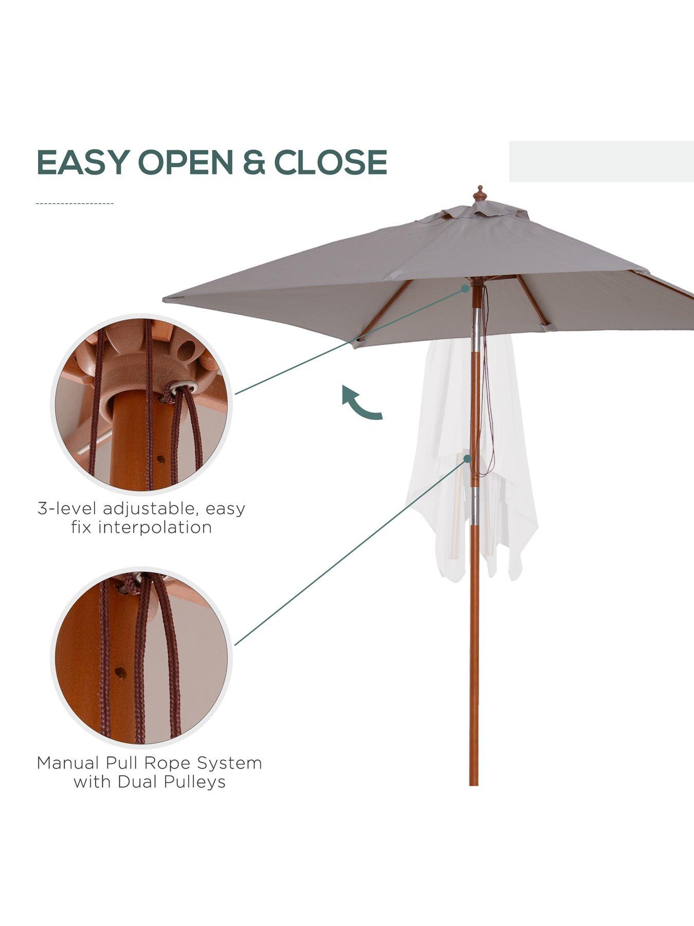 outsunny-patio-umbrella-parasol-6-ribs-wood-bamboo-polyester-greydetail