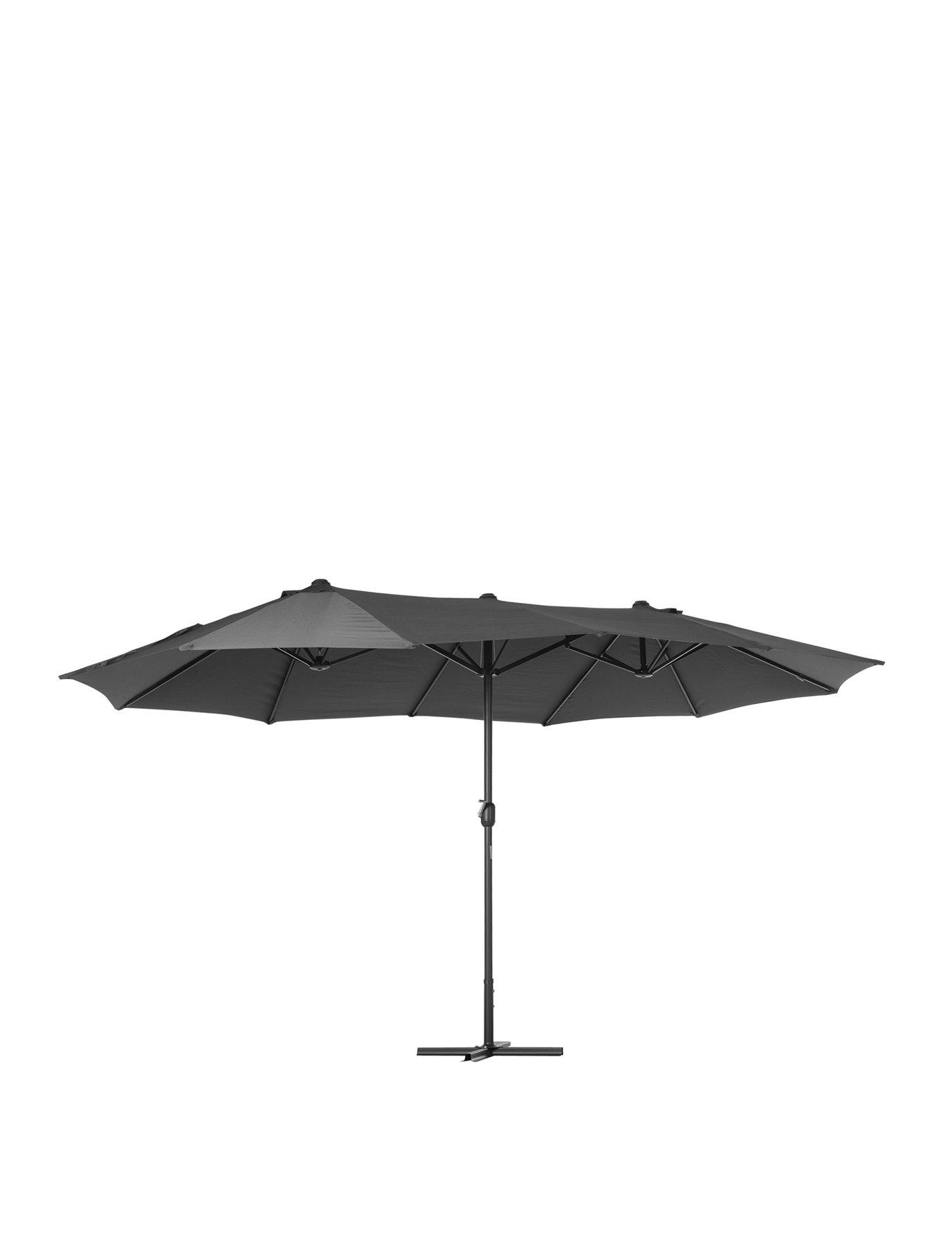 outsunny-46m-sun-umbrella-canopy-double-sided-crank-sun-shade-with-cross-base--nbspgreystillFront