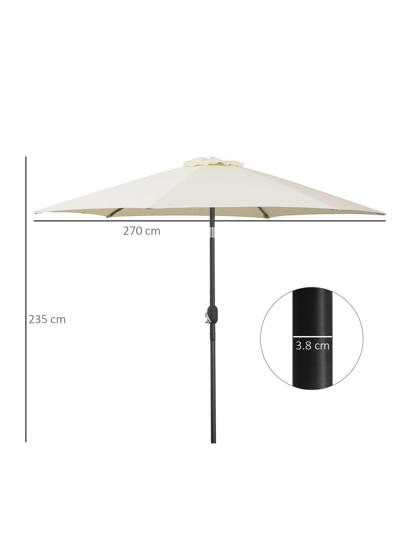 Image 7 of 7 of OutSunny 2.7m Adjustable&nbsp;Umbrella&nbsp;Garden Parasol&nbsp;-&nbsp;Cream White