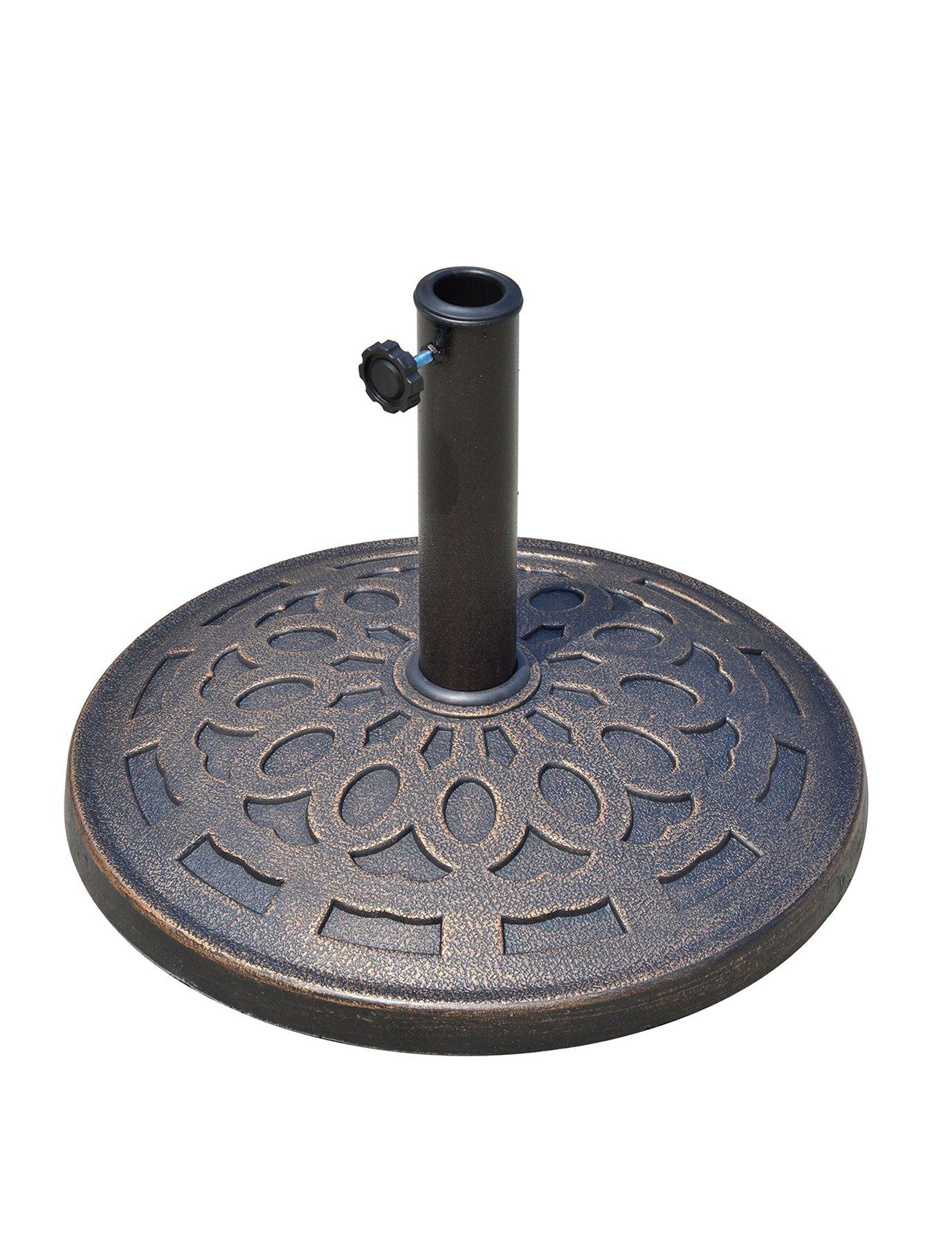 Image 2 of 7 of OutSunny Patio Umbrella Stand Parasol Base 14KG Round Bronze