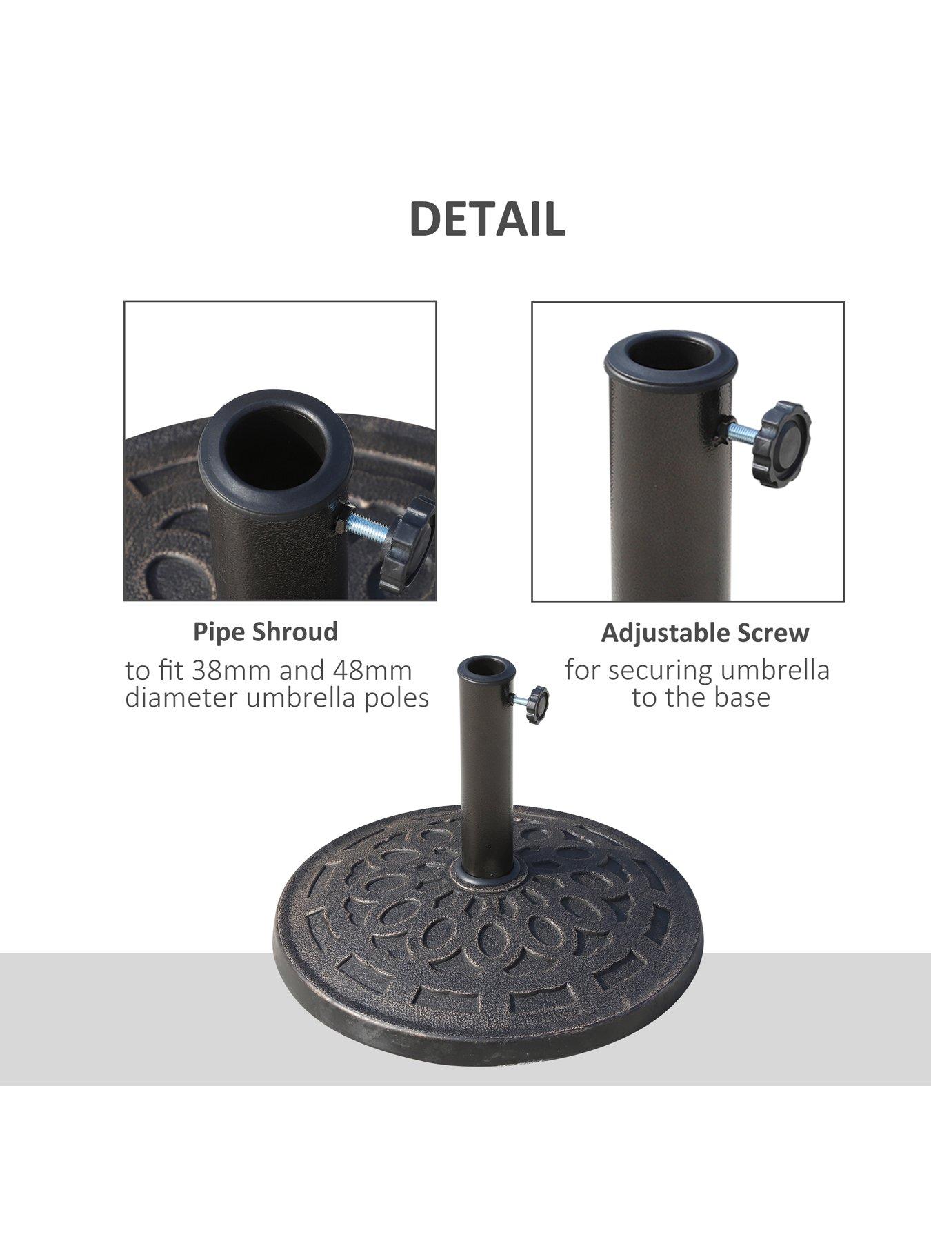 Image 4 of 7 of OutSunny Patio Umbrella Stand Parasol Base 14KG Round Bronze