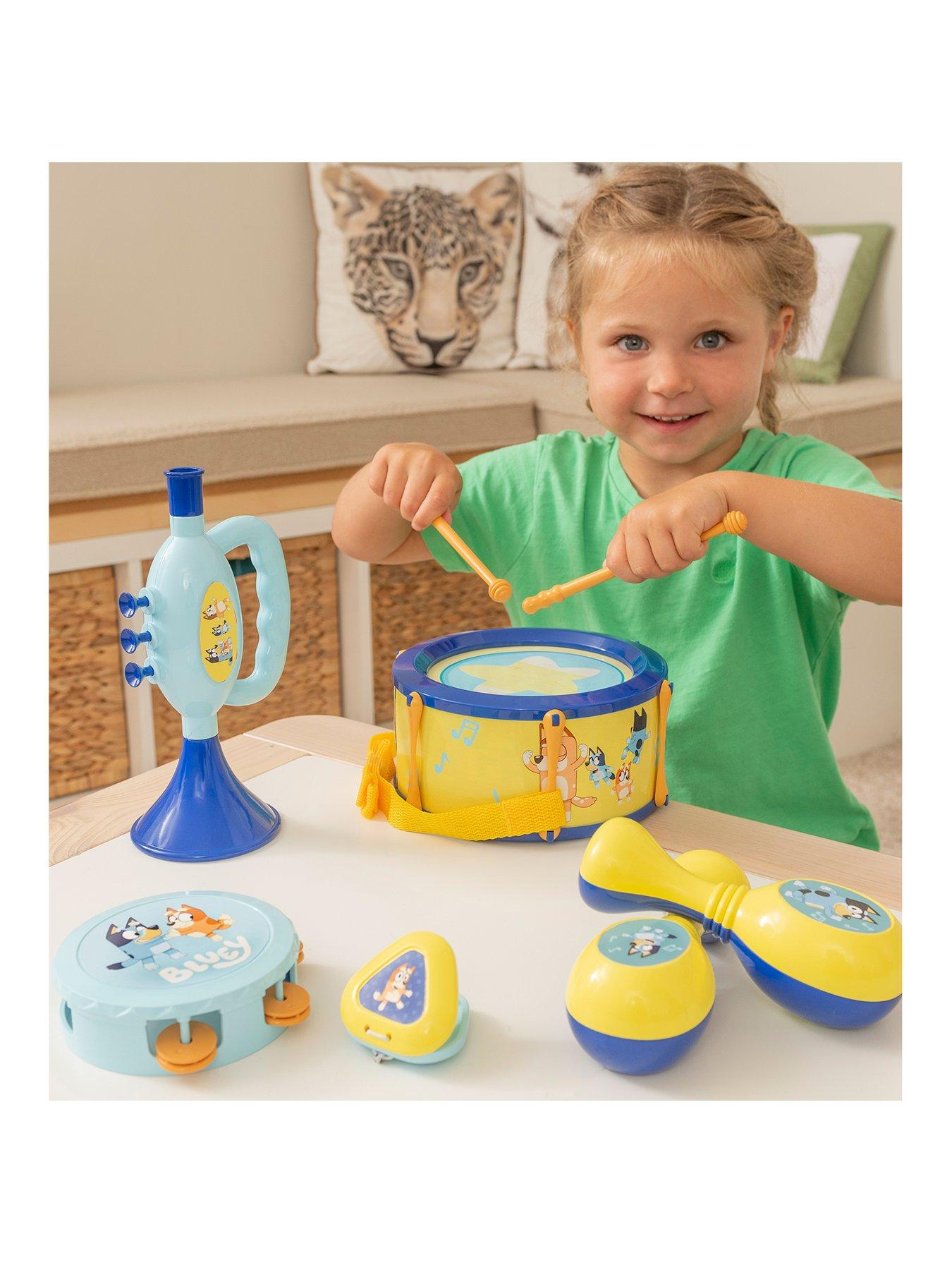Bluey Paint & Play Tea Party, 6-Piece Wooden Tea Set, Customize with Paint  & Bluey Stickers, 2 Wearable Crowns, Fun Toys for Kids, Cute Birthday Party