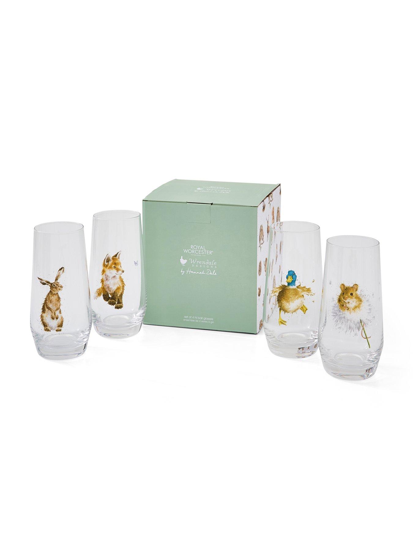 Image 4 of 7 of ROYAL WORCESTER Wrendale Designs Set of 4 Hi Ball Glasses