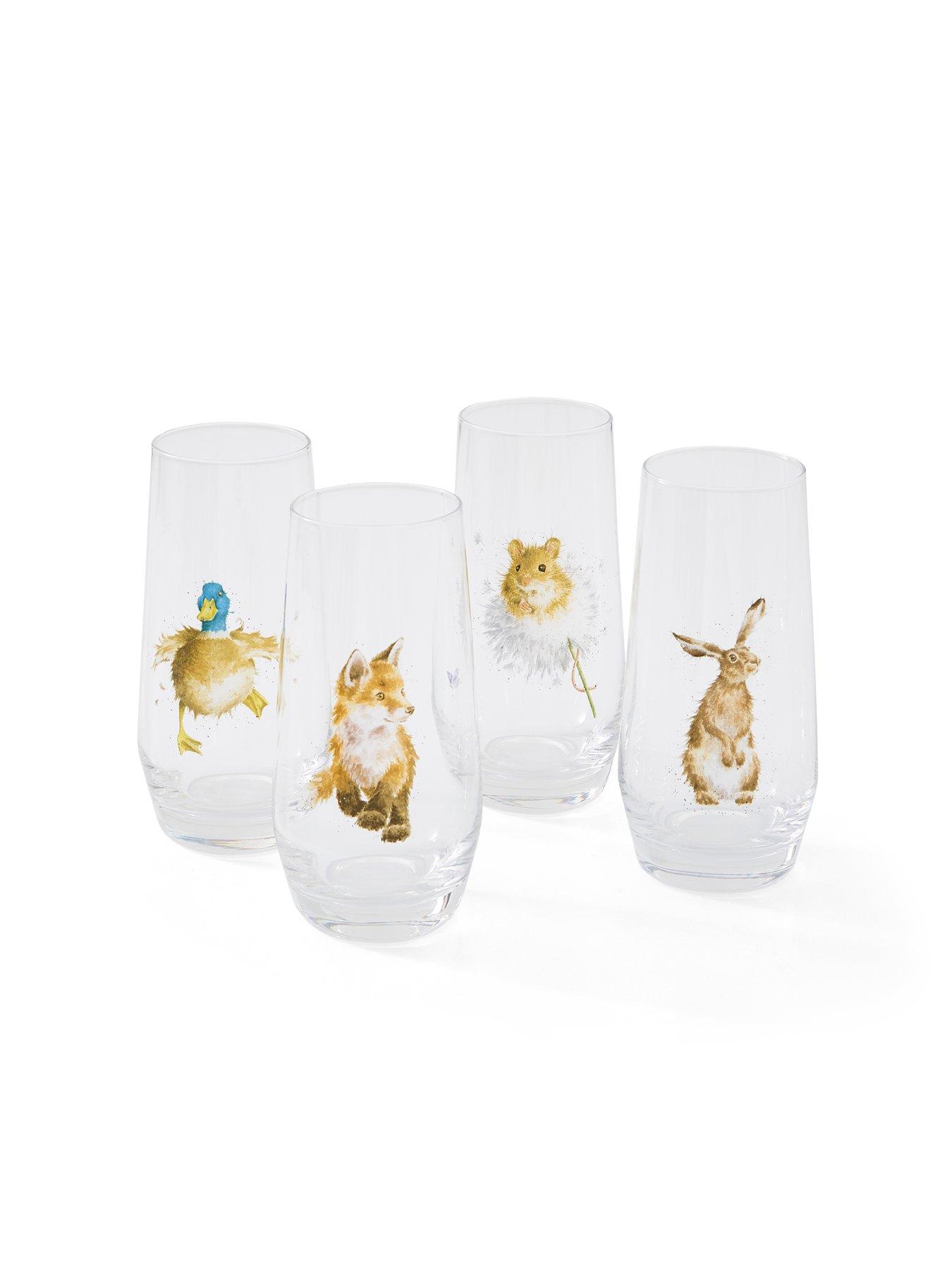 Image 5 of 7 of ROYAL WORCESTER Wrendale Designs Set of 4 Hi Ball Glasses