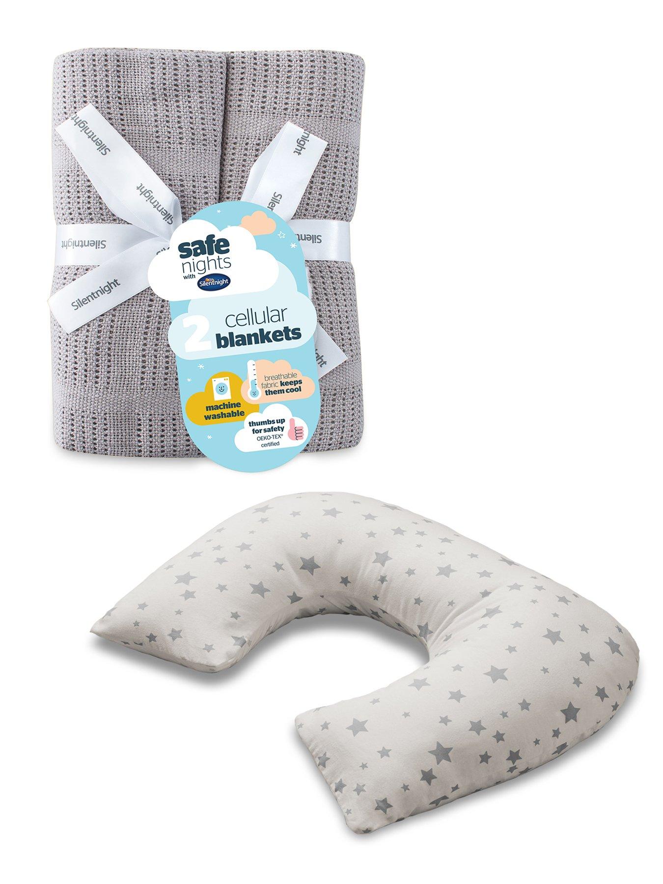 Image 1 of 7 of Silentnight Safe Nights Grow with Me 4-in-1 Pillowand Cellular Blanket 2 Pack Bundle - Grey