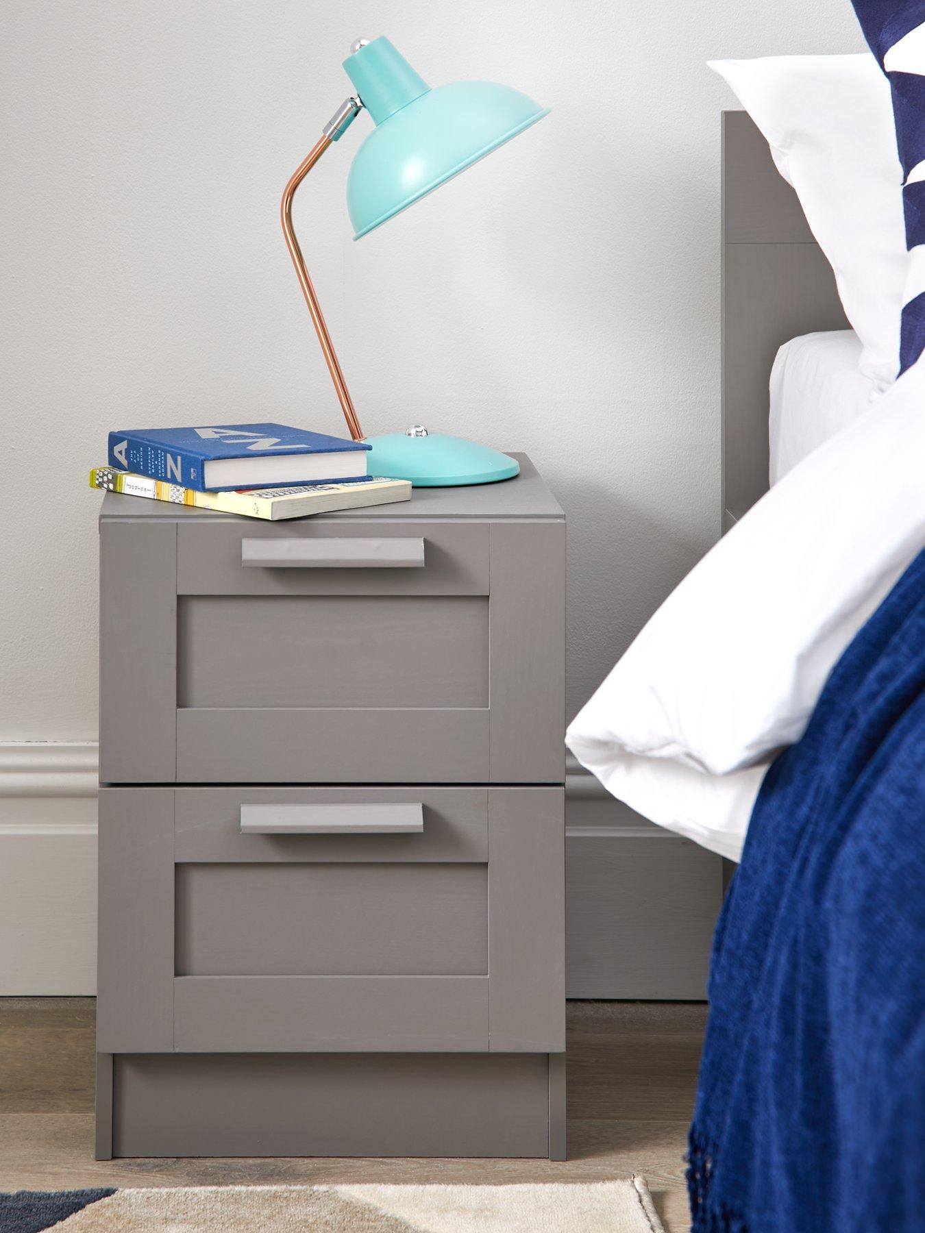 Image 1 of 6 of Everyday Taryn 2 Drawer Bedside Chest - Grey