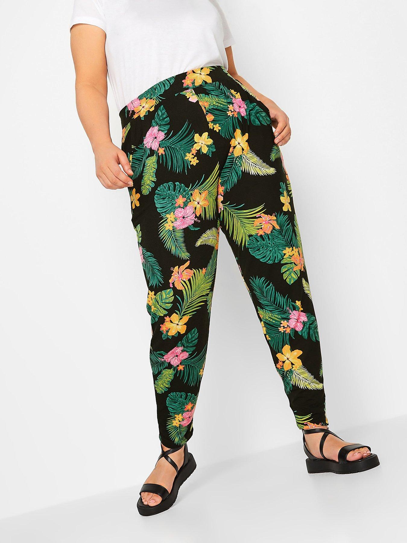 yours-double-pleat-harem-tropical-black