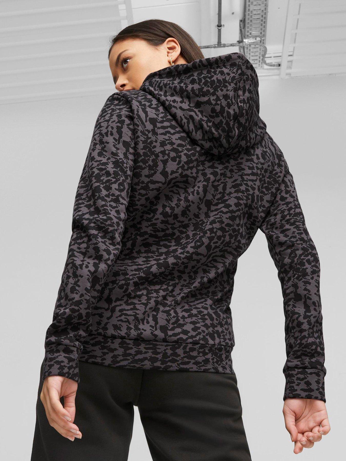 Essentials Animal All Over Print Hoodie Black