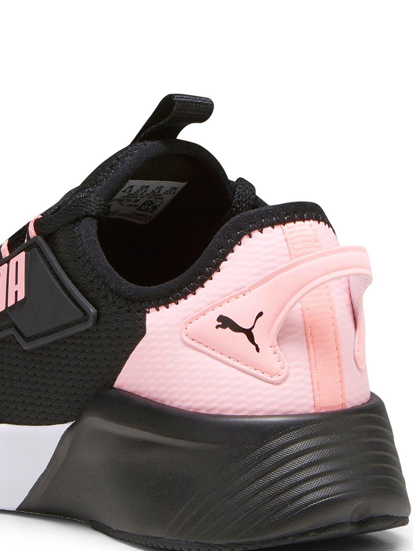 Puma black and cheap pink trainers