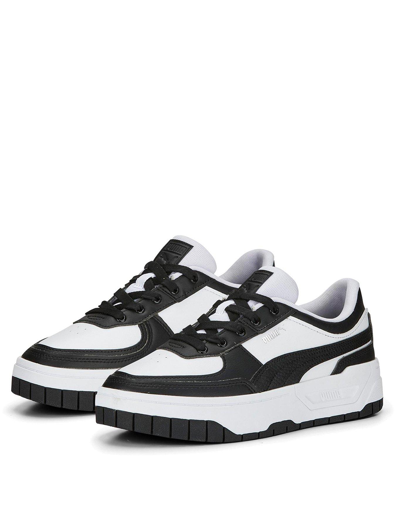 Puma white & deals black cali leather trainers