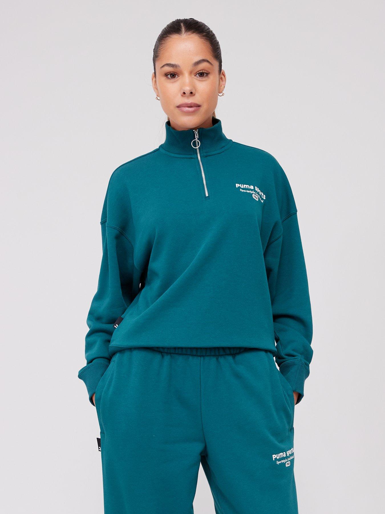 puma-team-half-zip-dark-green