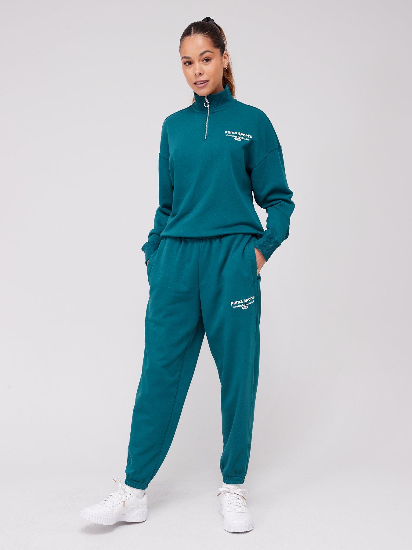 puma-team-half-zip-dark-greenback