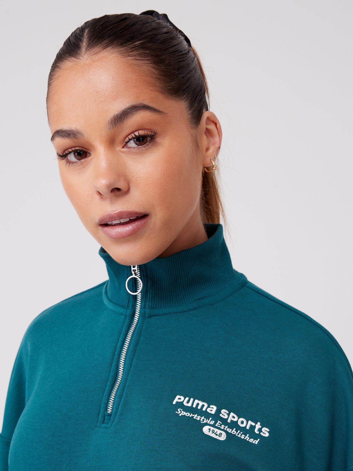 puma-team-half-zip-dark-greenoutfit