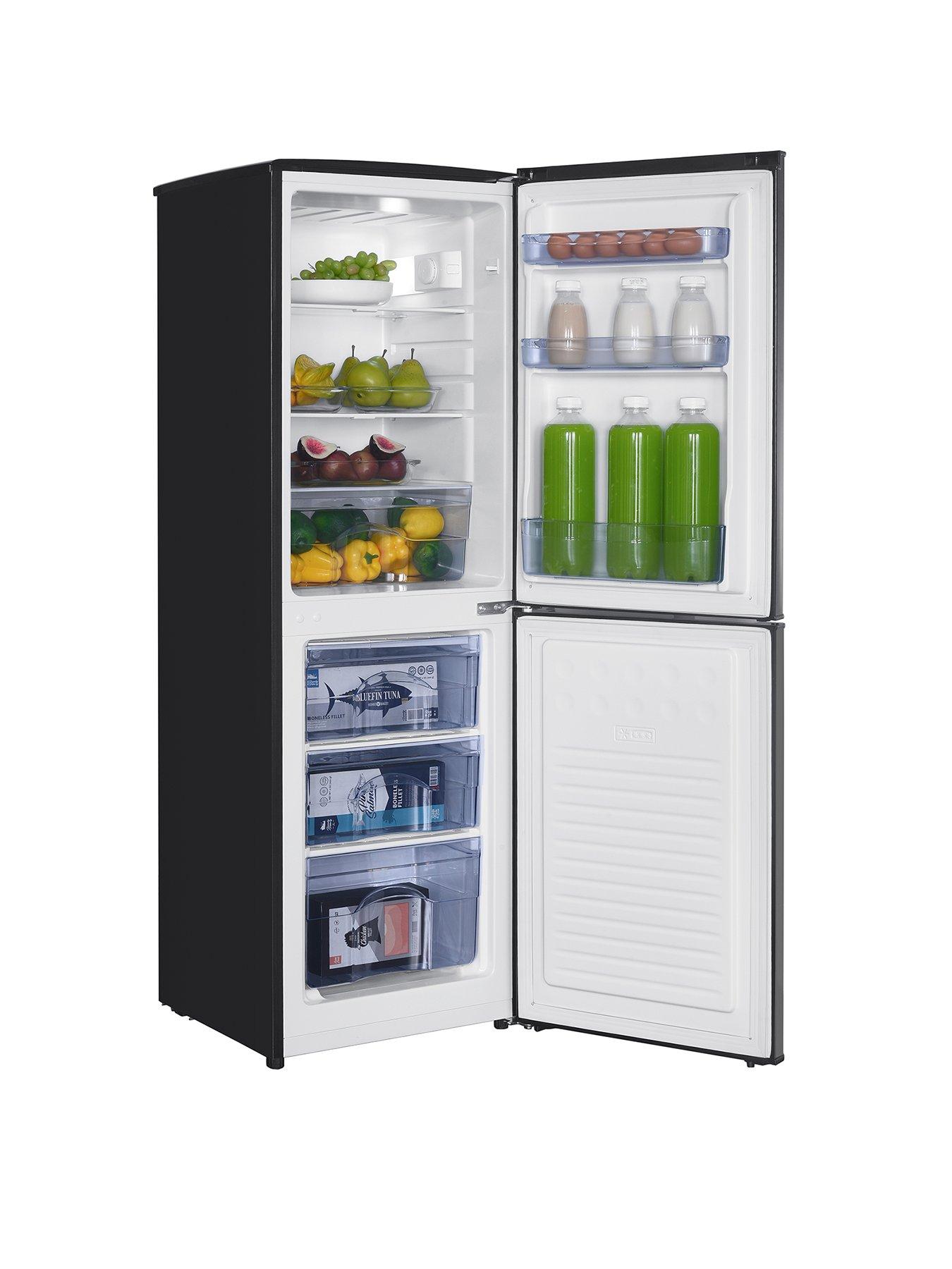 swan-swan-sr15690b-48cm-wide-144cm-high-5050-split-compact-fridge-freezer-blackstillFront