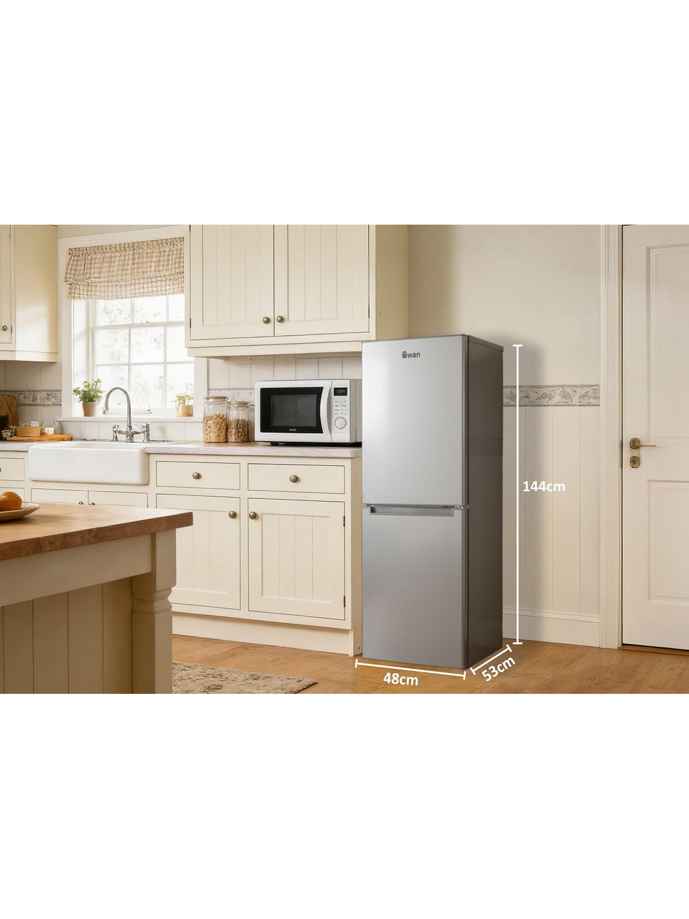 Image 2 of 7 of Swan SR15690S 48cm Wide, 144cm High, 50/50 Split Compact Fridge Freezer - Silver