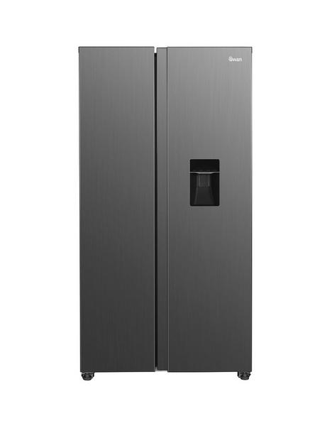 swan-sr156110i-91cm-wide-total-no-frost-american-style-fridge-freezer-with-water-dispenser-inox