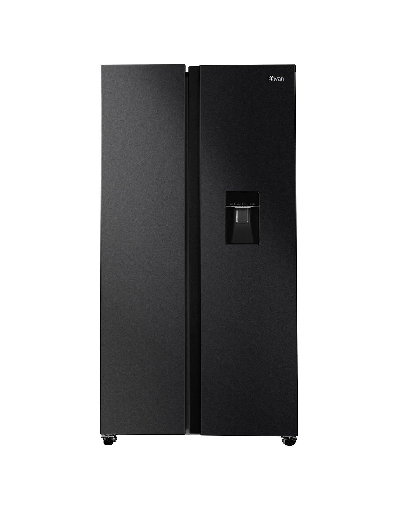 swan-sr156110di-91cm-wide-total-no-frost-american--style-fridge-freezer-with-water-dispenser-dark-inox