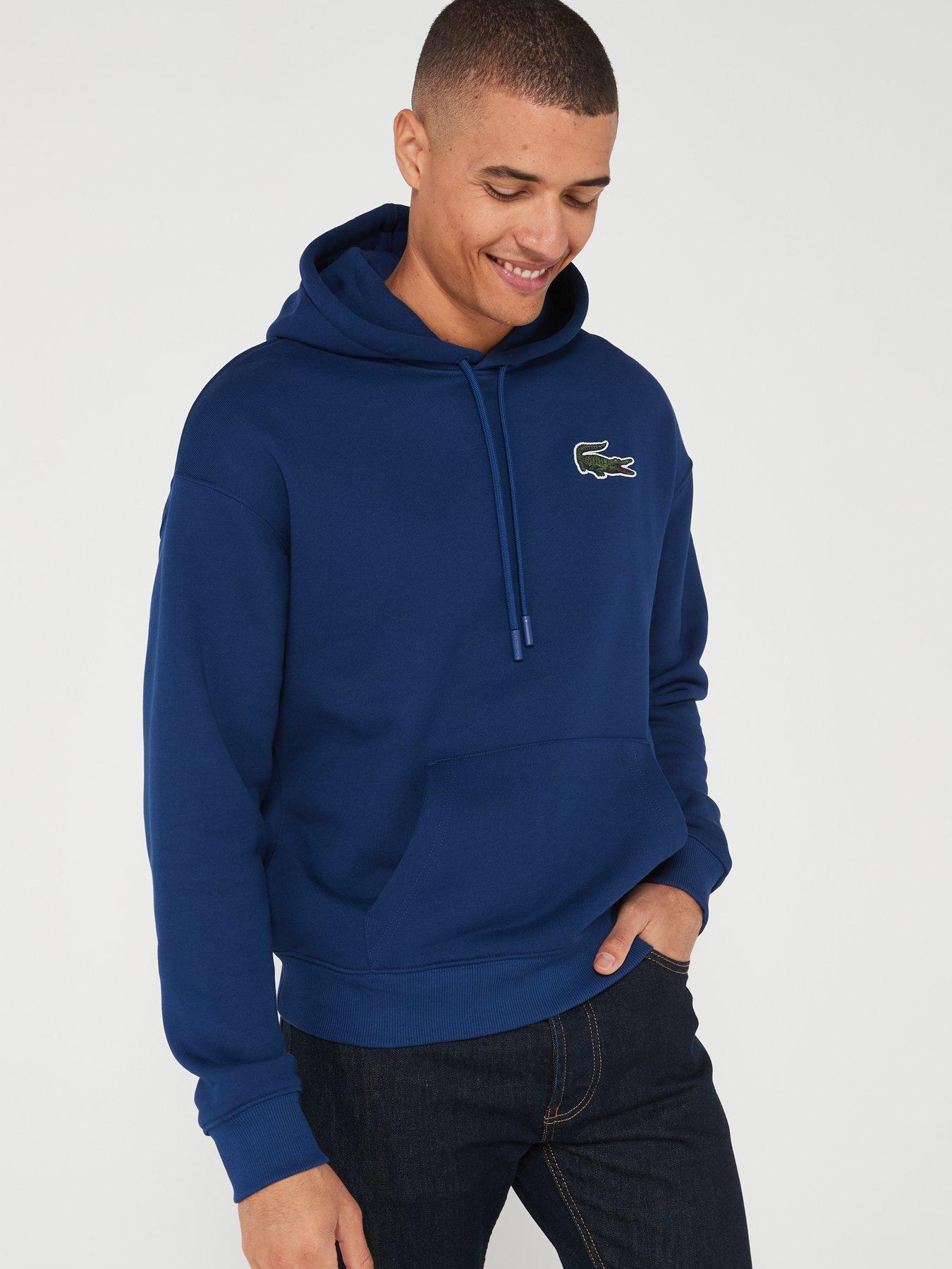 Mens navy lacoste clearance hoodie