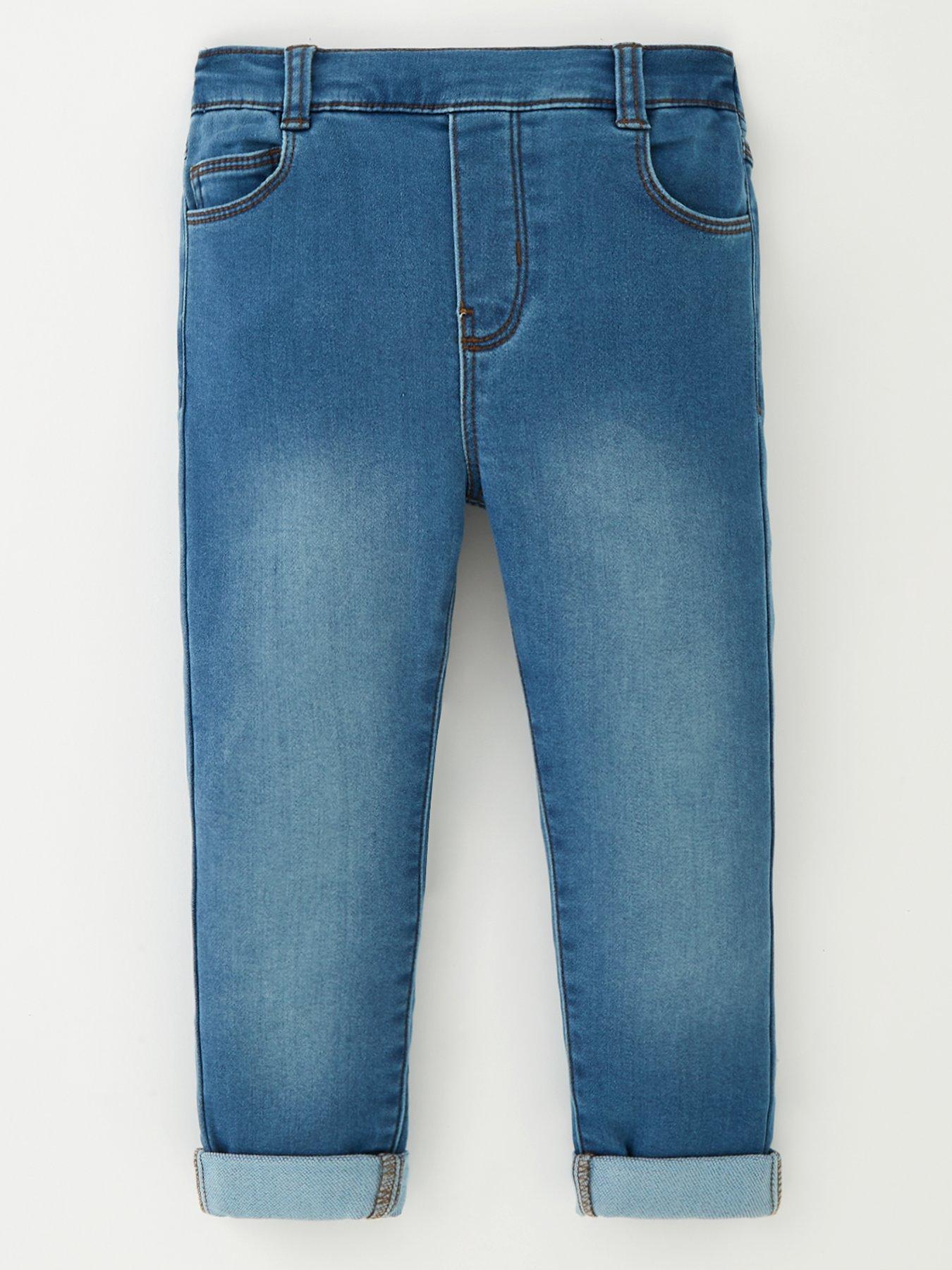 River Island Girls Cargo Denim Joggers - Blue