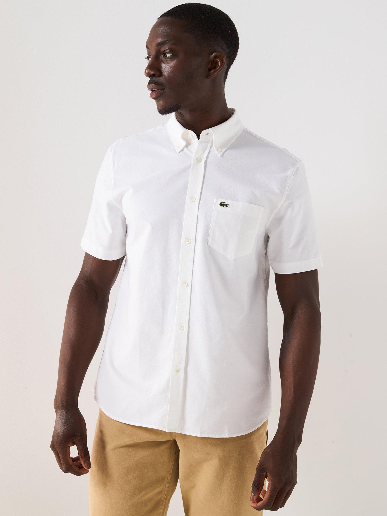 Lacoste Short Sleeve Oxford Shirt - White