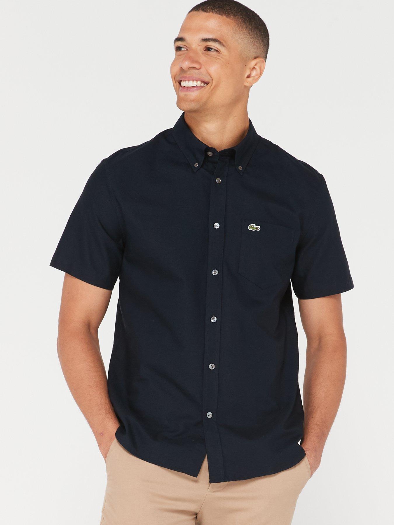 lacoste-short-sleeve-oxford-shirt-navy