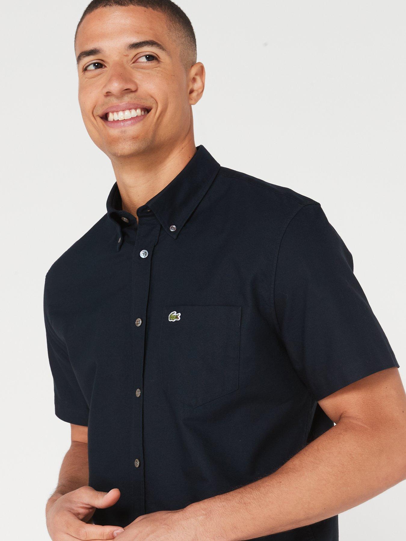 lacoste-short-sleeve-oxford-shirt-navyoutfit