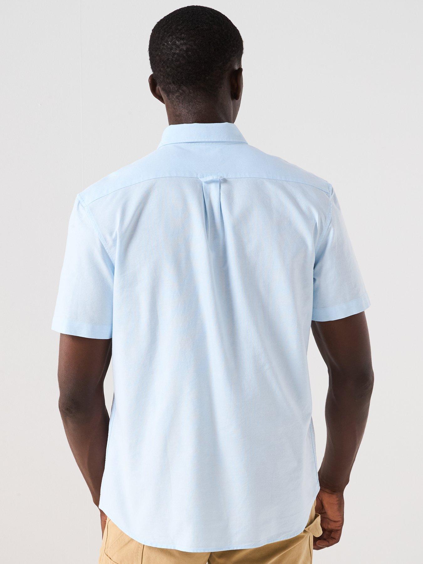 Image 2 of 5 of Lacoste Short Sleeve Oxford Shirt - Light Blue