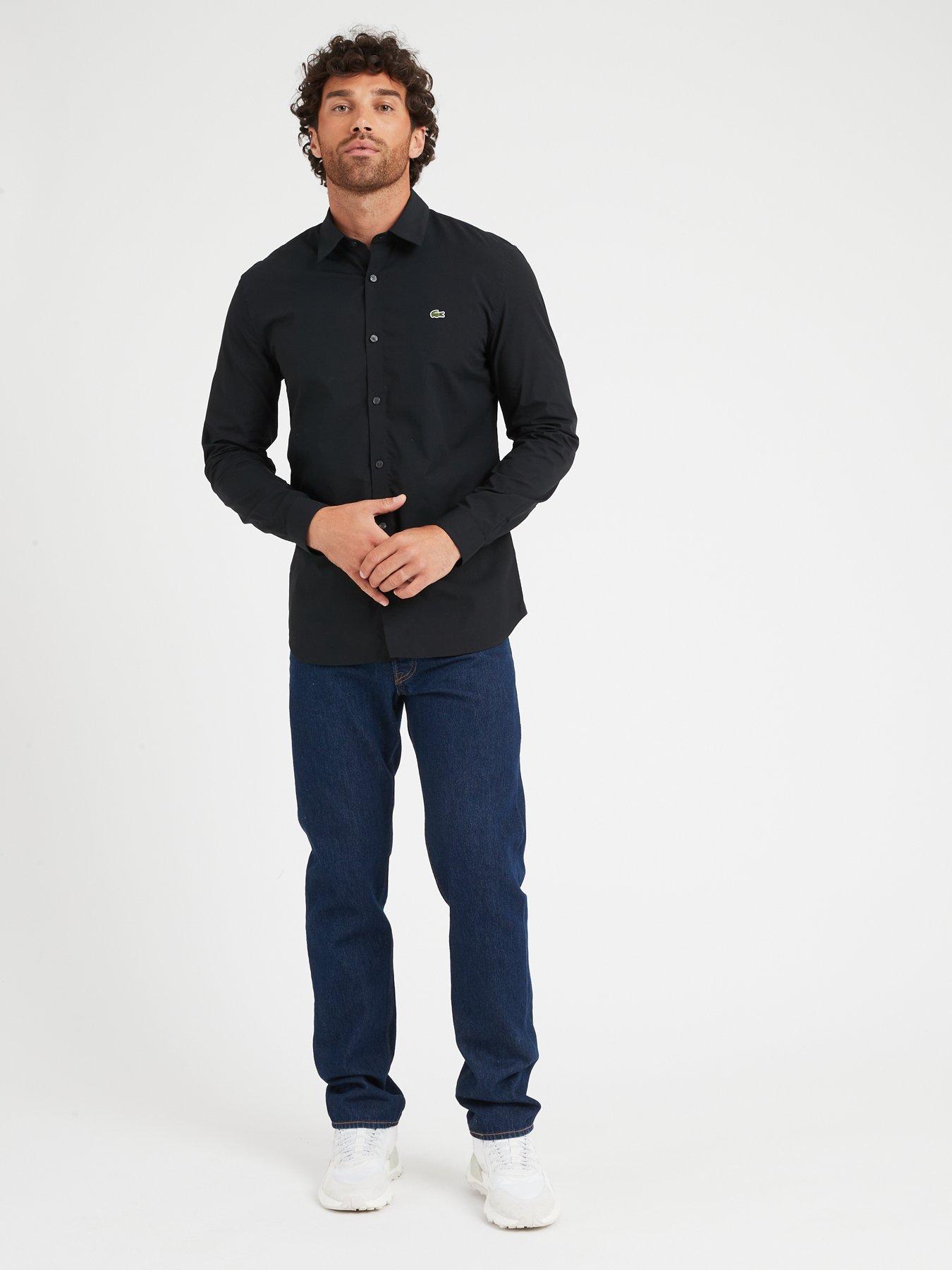 lacoste-slim-fit-button-down-poplin-shirt-blackback