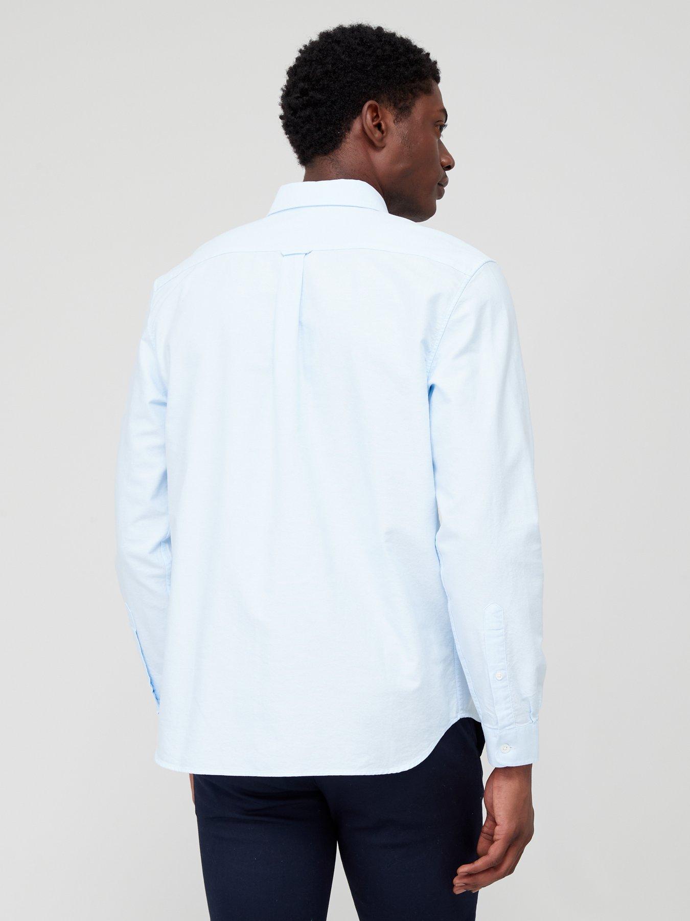 lacoste-long-sleeve-oxford-shirt-bluestillFront