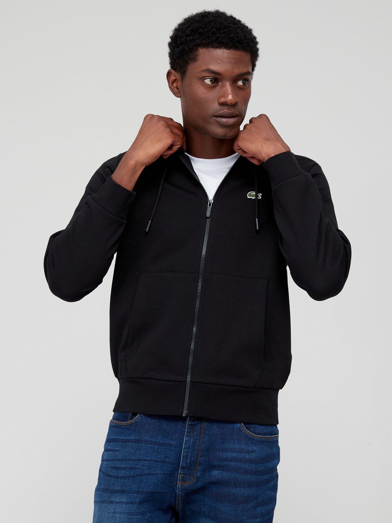 Lacoste Core Fleece Zip Through Hoodie - Black