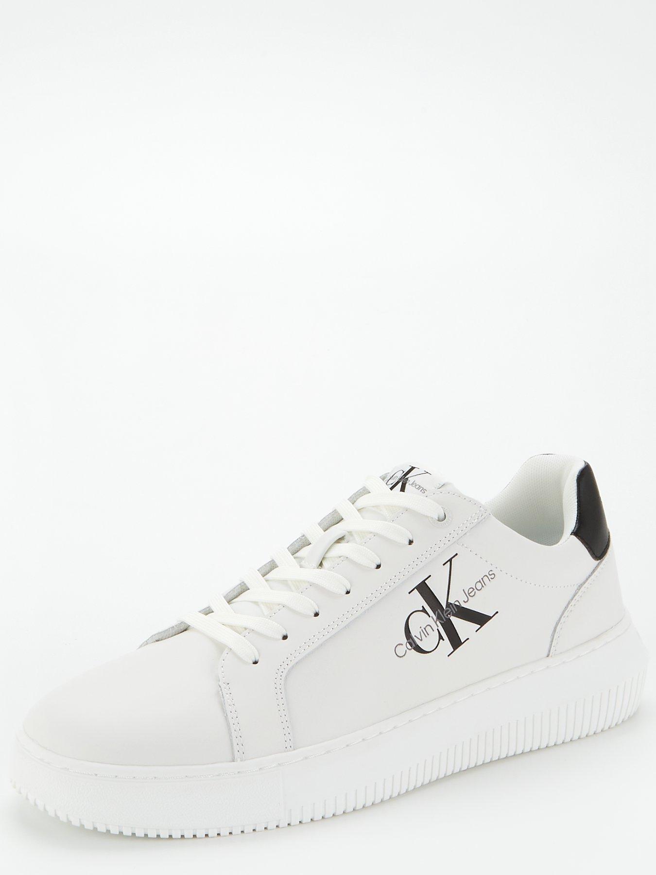 Calvin Klein Jeans Chunky Cupsole Mono Lth Trainers White/Black