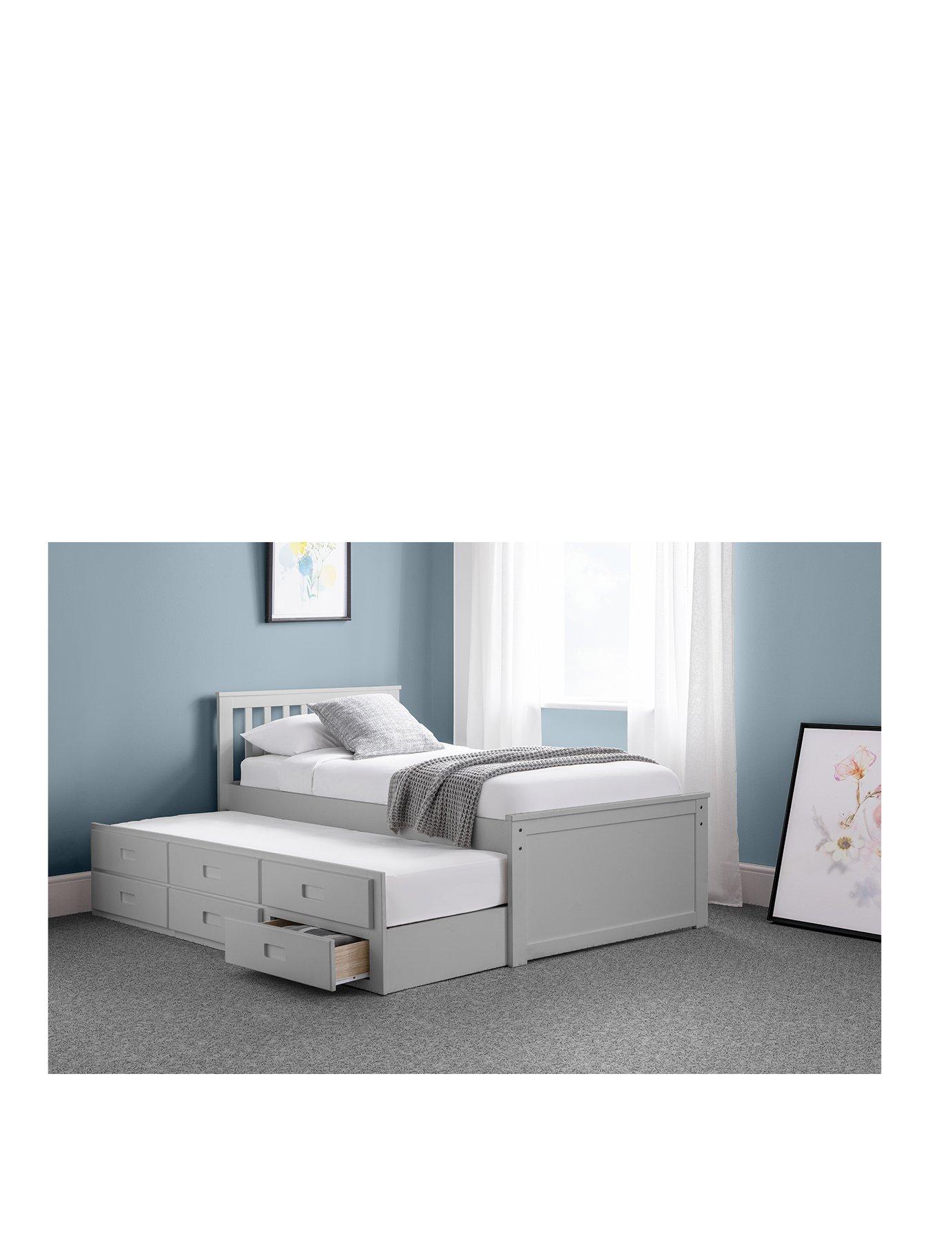 Image of Julian Bowen Maise Children's Bed with Pull Out Guest Bed and Drawers - Grey