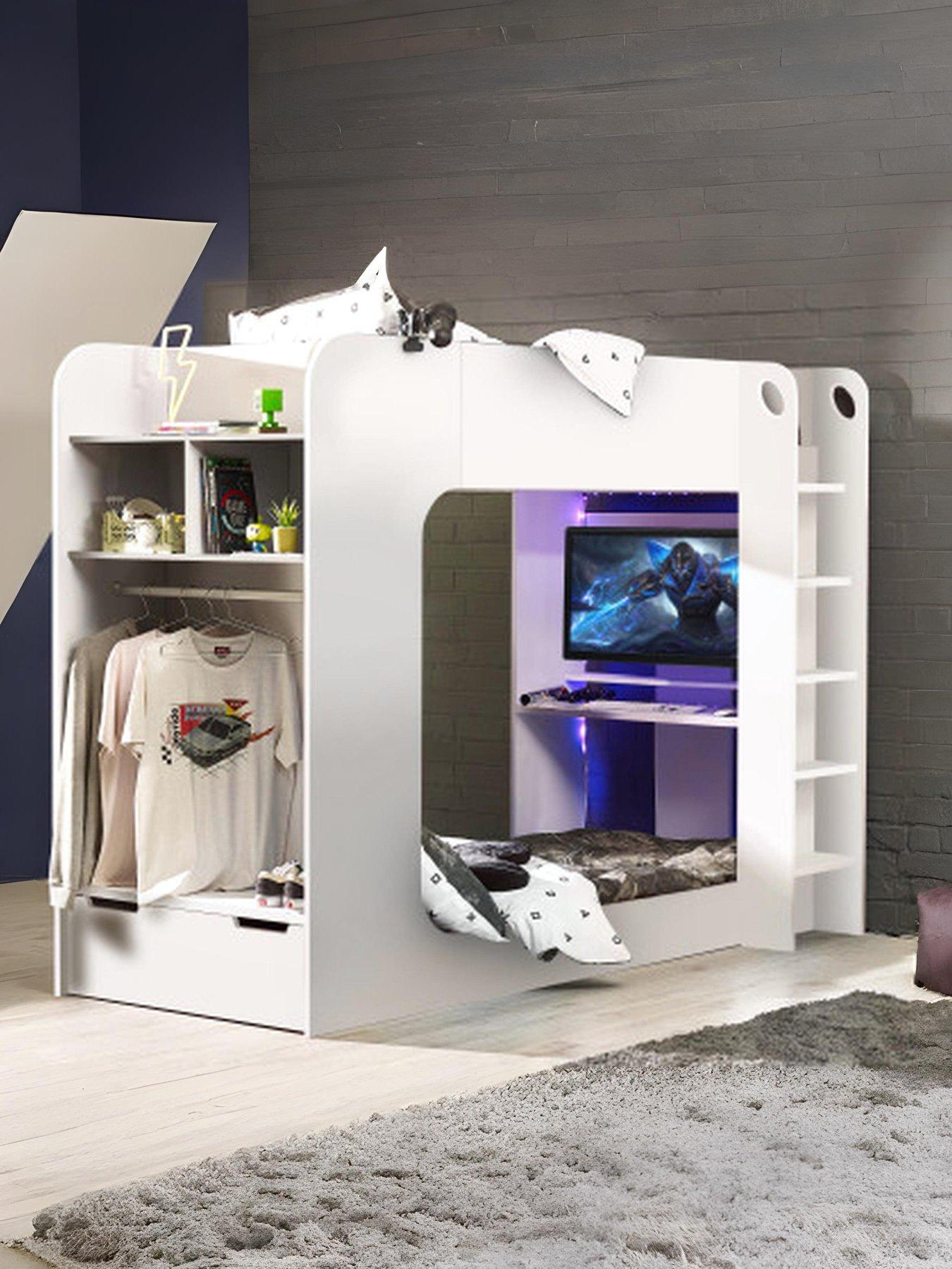 Image 1 of 1 of Julian Bowen Impact Gaming Bunk Bed - White