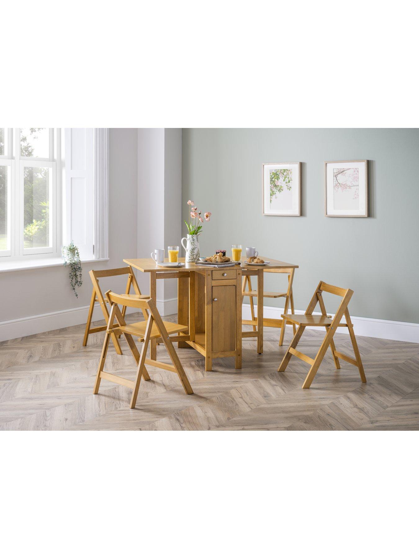 Image 1 of 5 of Julian Bowen Savoy 150 cm Folding Dining Table + 4 Chairs&nbsp;Set