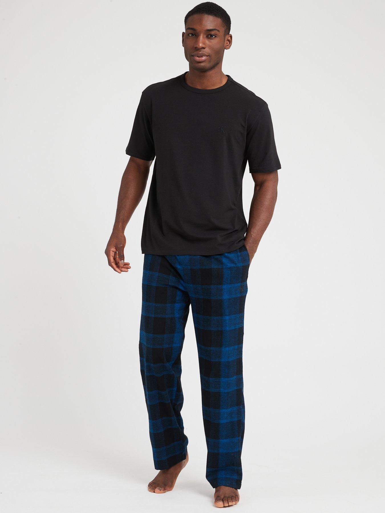 Calvin Klein Short Sleeve Pyjama Pants Set Black Blue Very Ireland