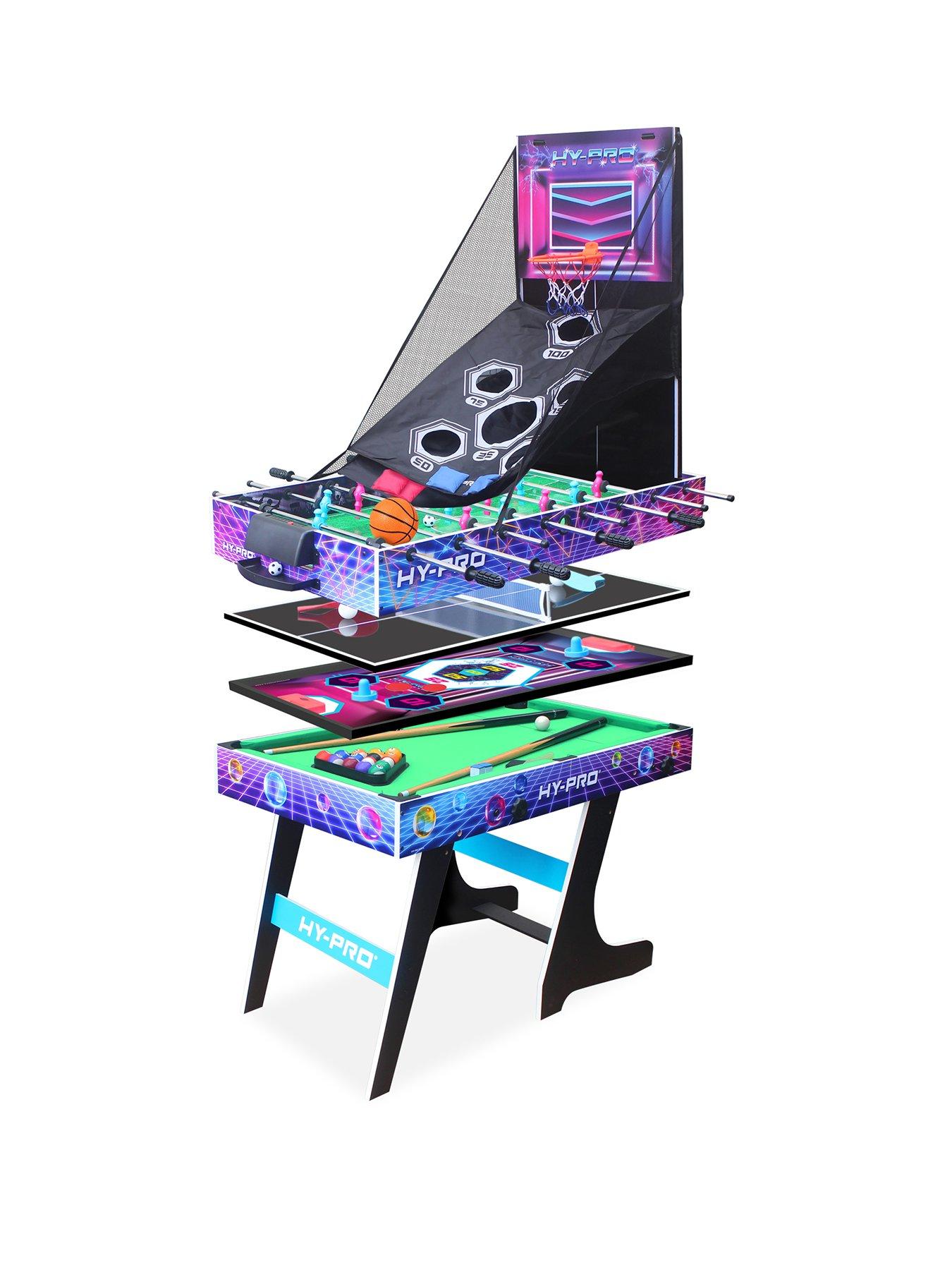 Hy-Pro 4ft 8-in-1 Multi Game Table (Pool /Football / Power Puck Hockey / TT /basketball /Bean Bag Toss/ Magnet Dart/Archery)