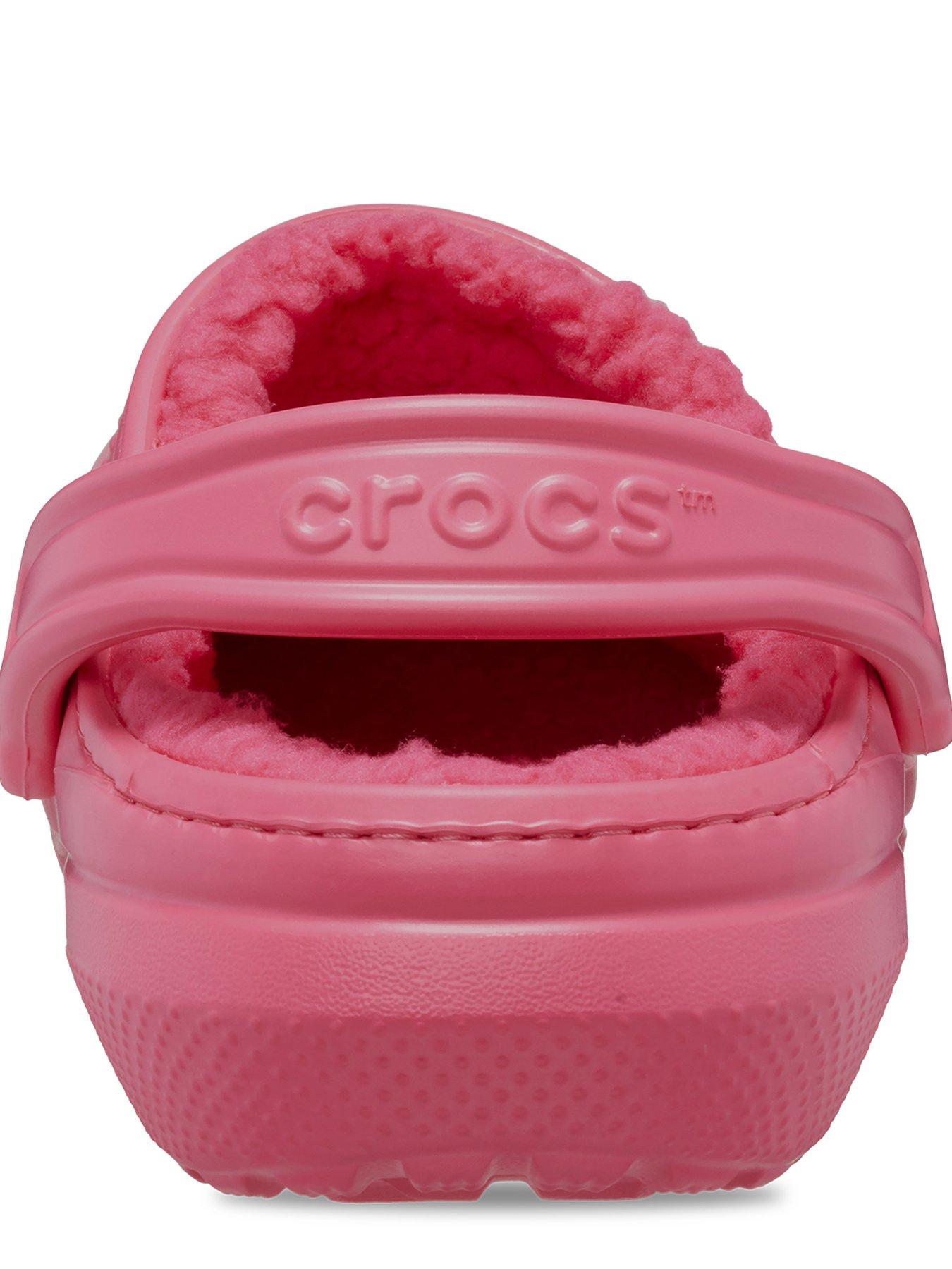 Electric pink fur crocs hot sale