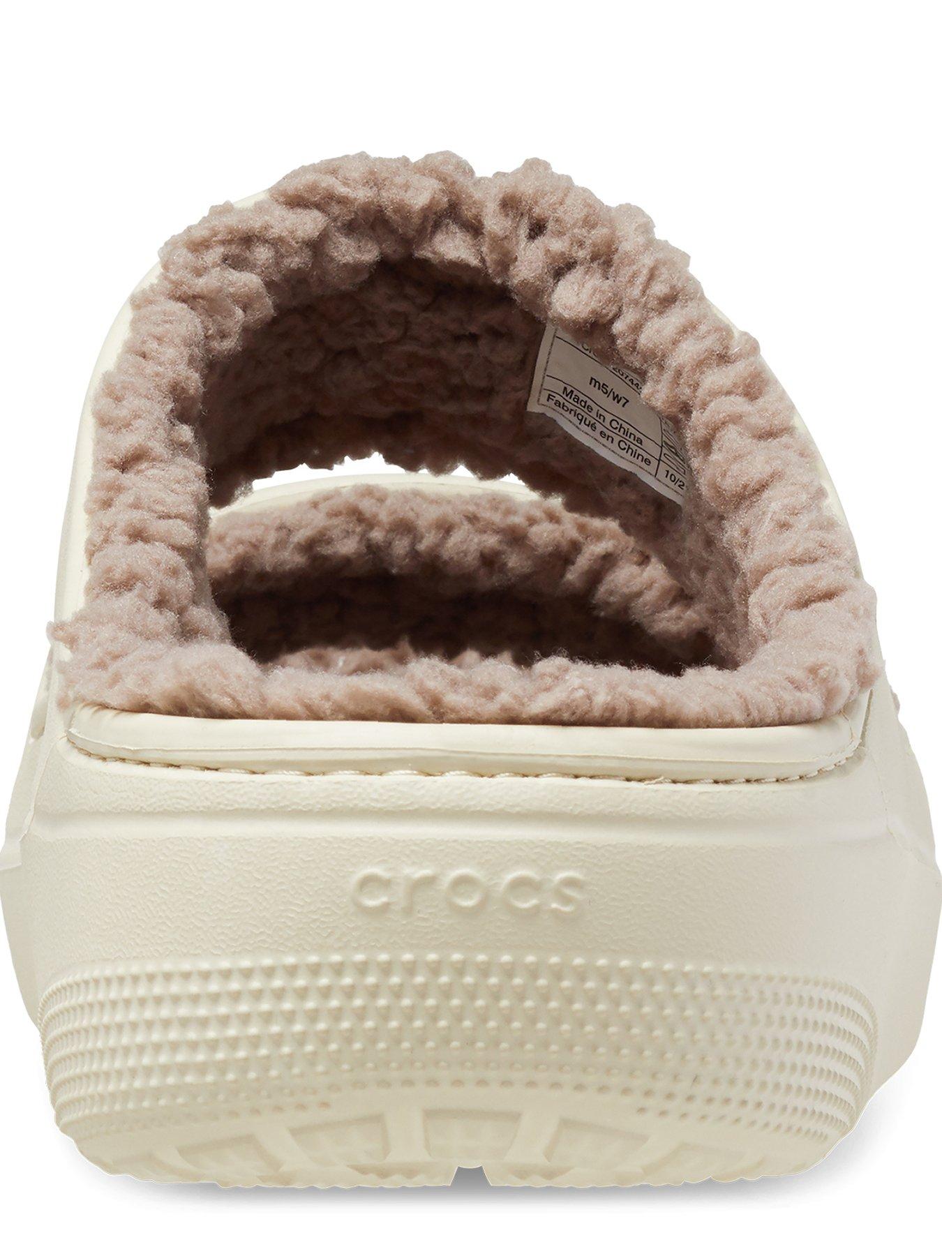 crocs-classic-cozzzy-sandal-bonemushroomstillFront