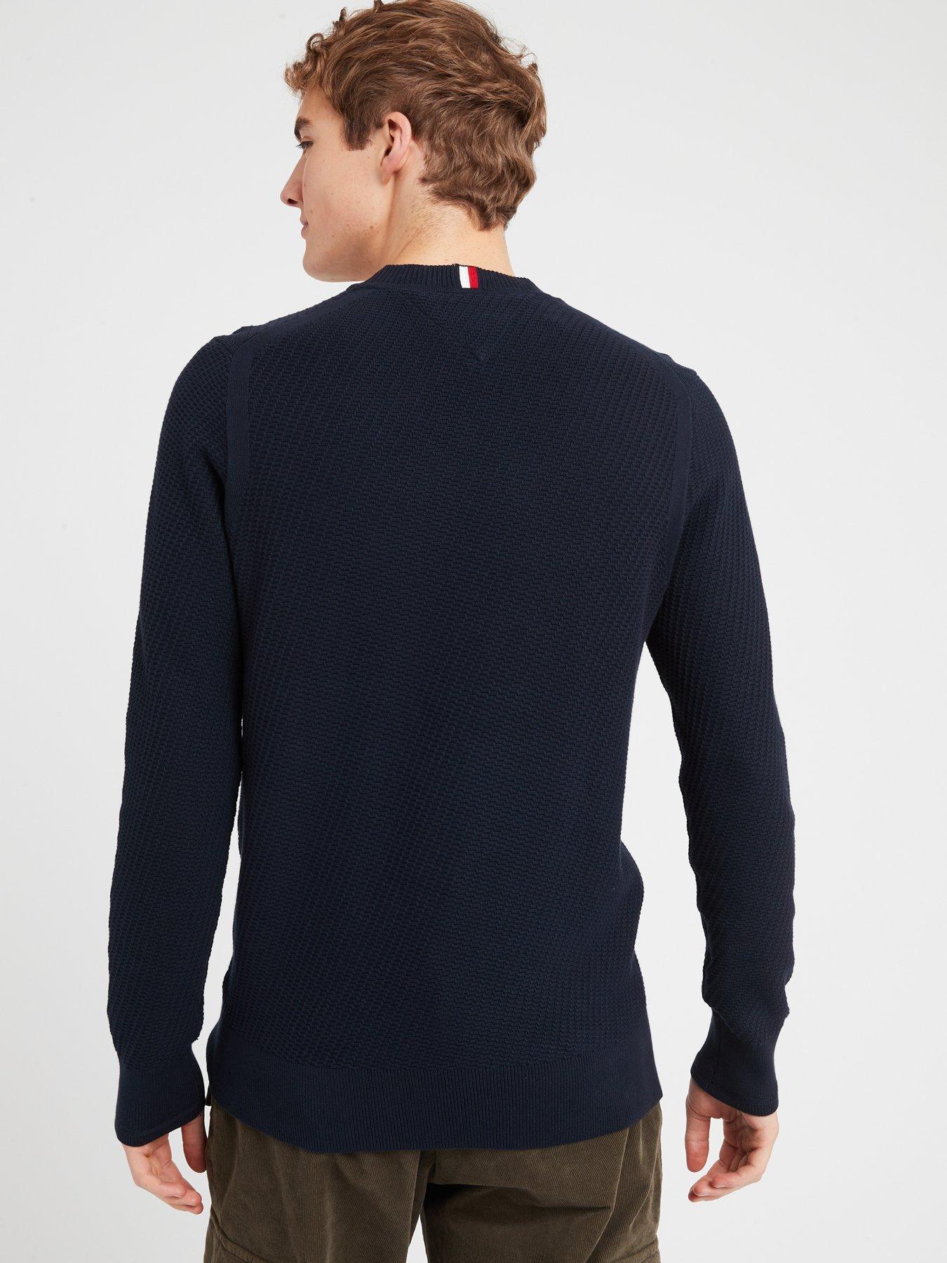 Tommy hilfiger navy crew neck clearance jumper